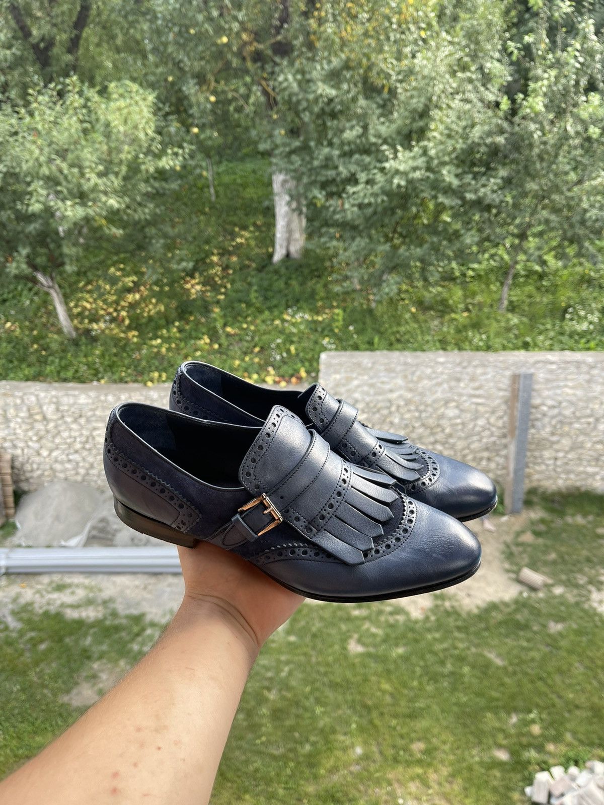 Leather × Santoni Santoni Reflection-Effect Leather Penny Loafers MadelnItaly Size US 8 / IT 38 - 2 Thumbnail