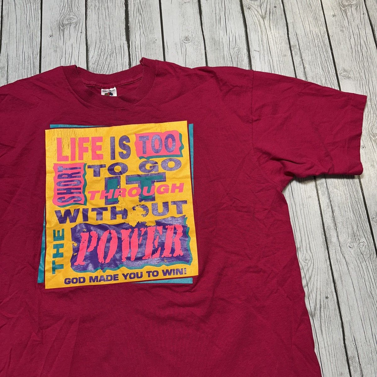 Fruit Of The Loom × Vintage Vintage God tee Size US XXL / EU 58 / 5 - 3 Thumbnail