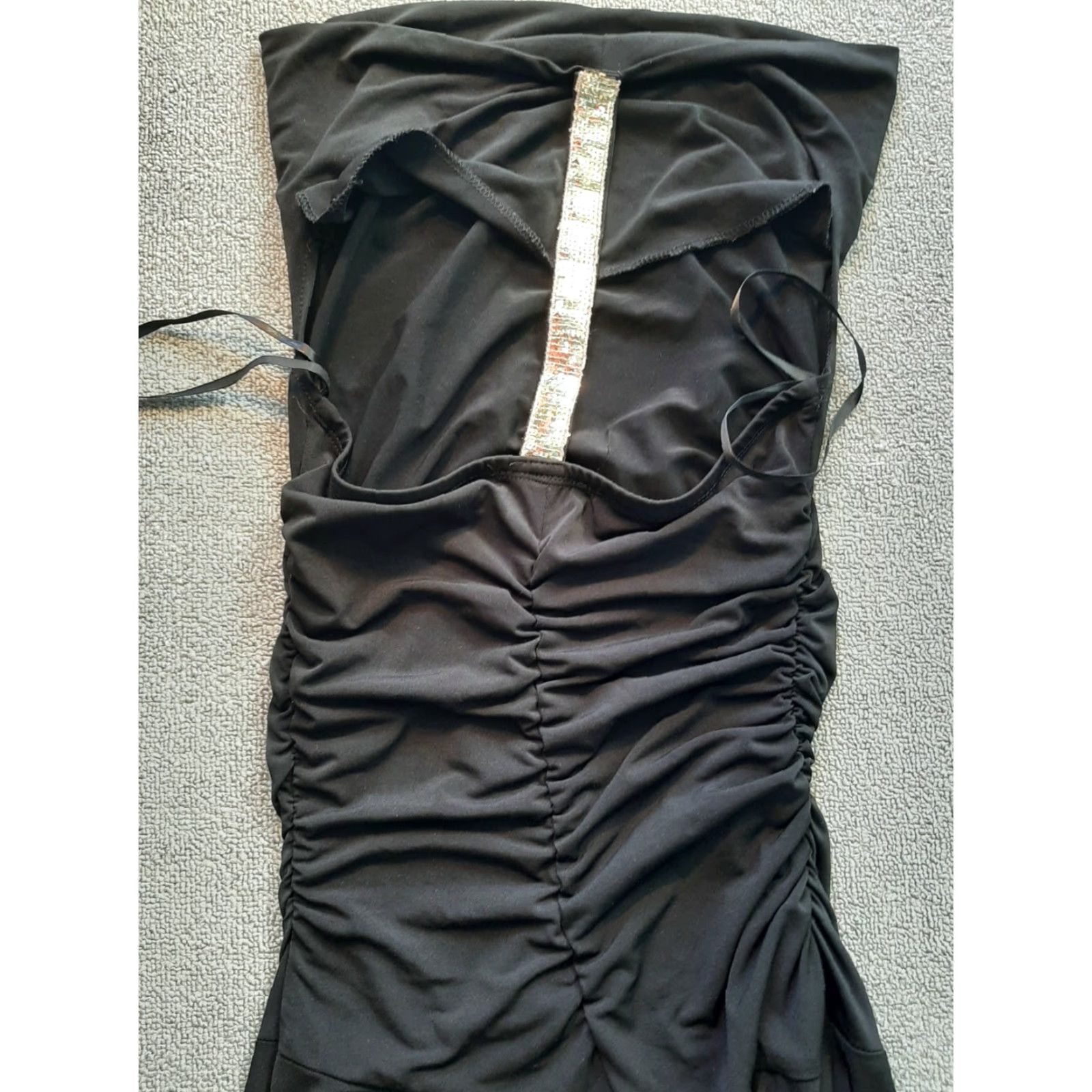 Vintage My Michelle DRESS Womens M Medium Black gold sequin on back strap sleeveless Size M / US 6-8 / IT 42-44 - 7 Thumbnail
