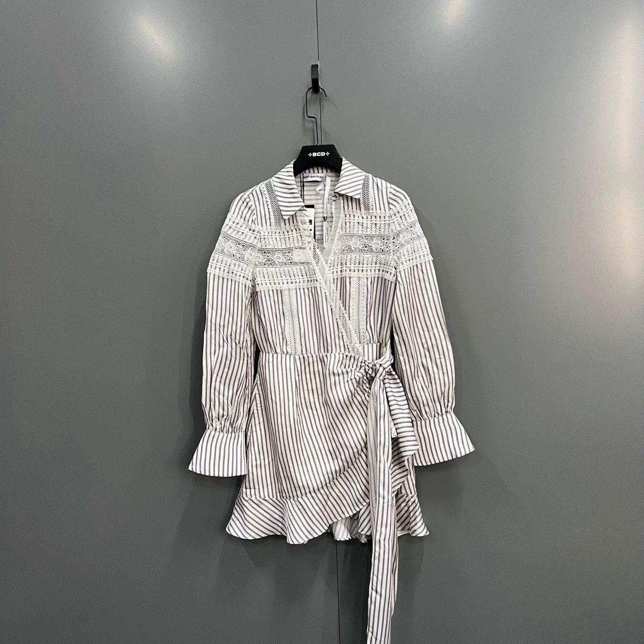 Self-Portrait self-portrait striped lace embroidered dress US 4 NWT Size S / US 4 / IT 40 - 1 Thumbnail