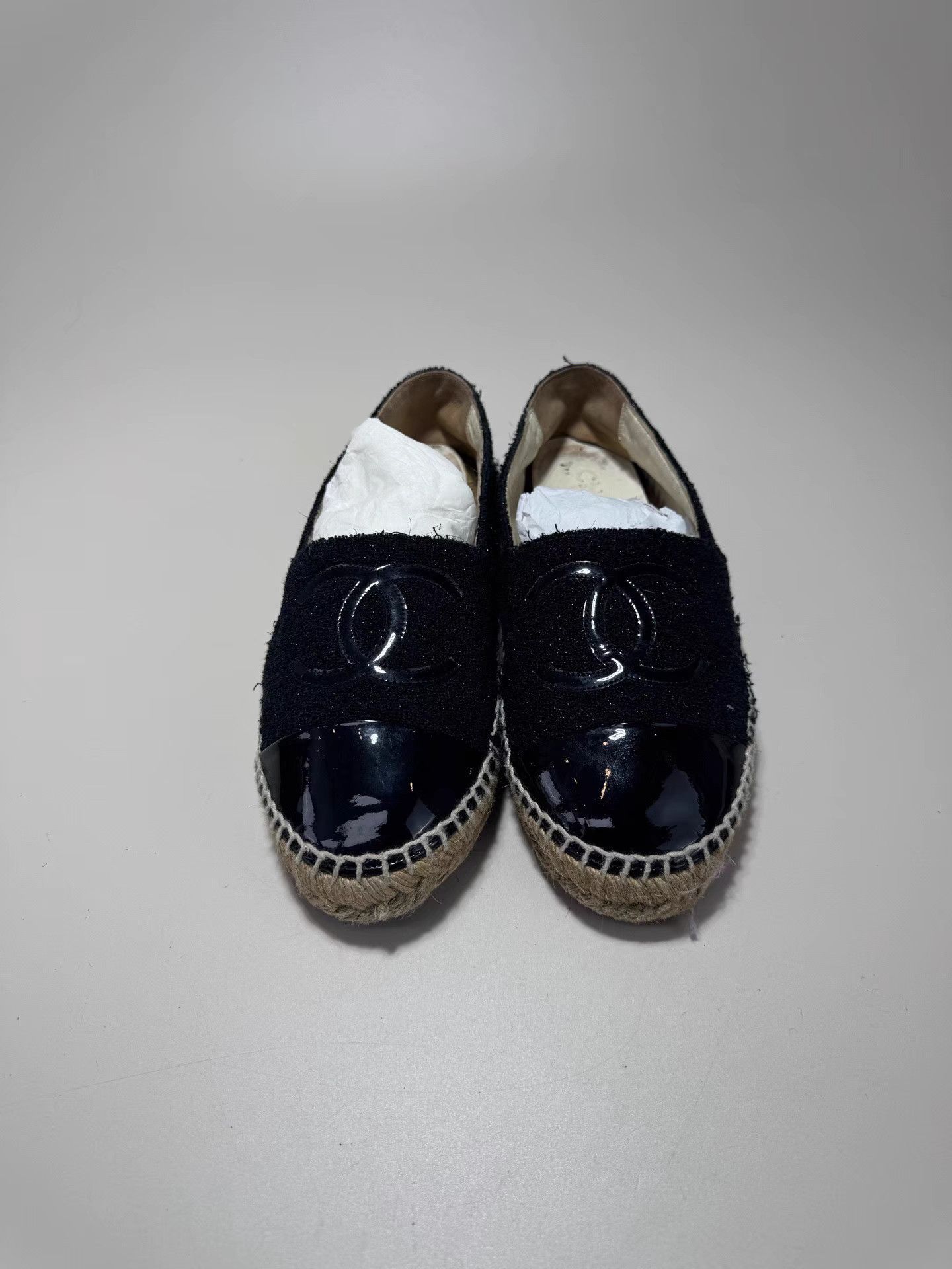 Chanel CHANEL Patent Leather Espadrilles Size US 8 / IT 38 - 2 Thumbnail