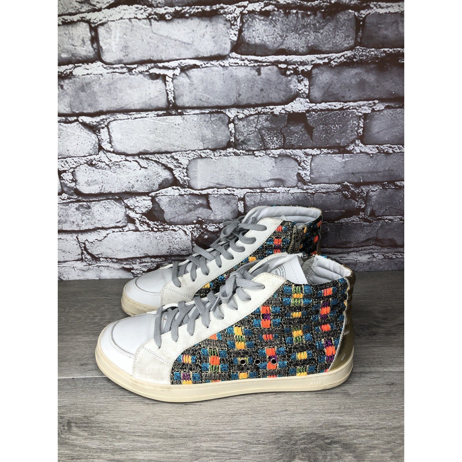 P448 P448 Skate Malhia Sneakers White Leather Lace Up High Top Sh Size US 10.5 / IT 40.5 - 20 Thumbnail