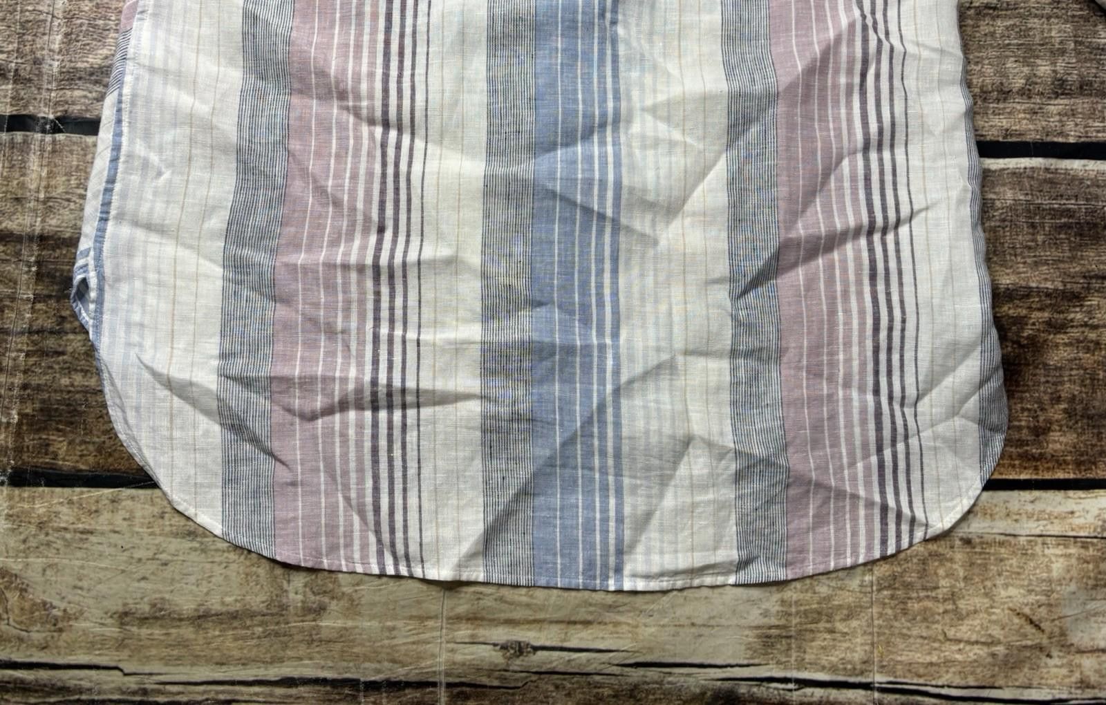 Chicos Chico's Top Womens Size 2 Non Iron Linen Striped Tunic Roll Size XS / US 0-2 / IT 36-38 - 9 Thumbnail