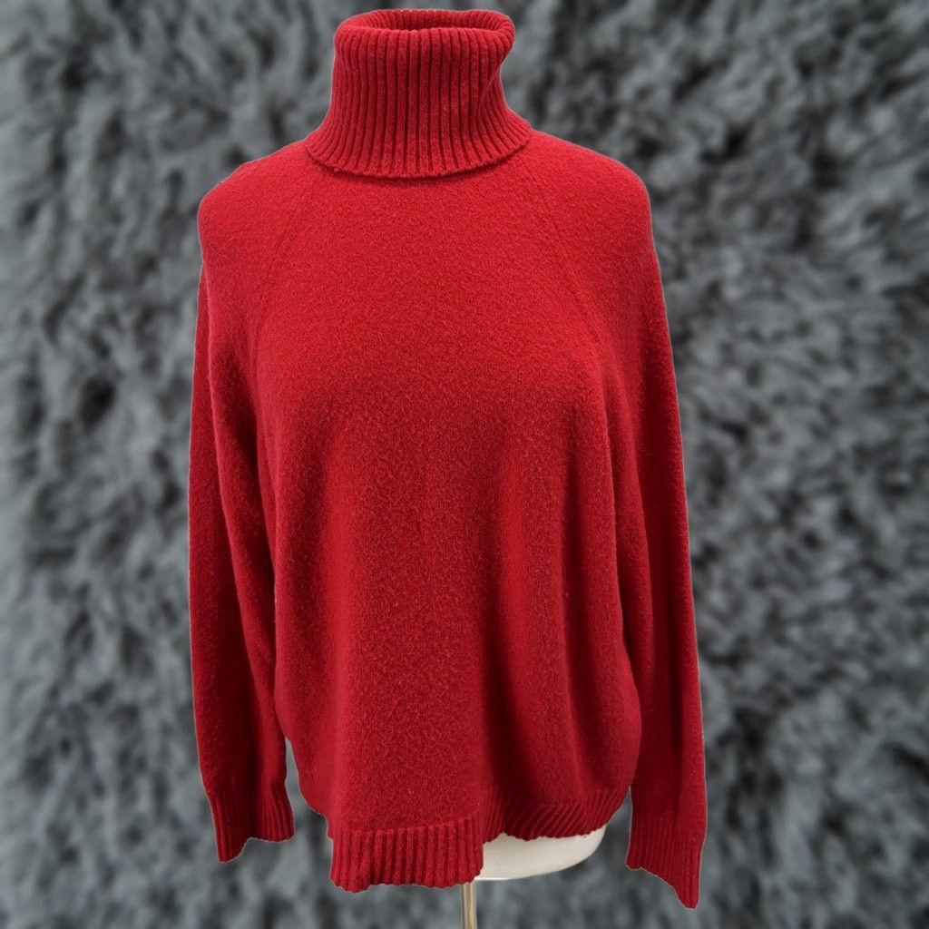 J.Crew J.CREW Sweater Turtleneck Wool Blend Red L Women Long Sleeve Pullover Cozy Preppy Classic Vintage No Size L / US 10 / IT 46 - 1 Thumbnail