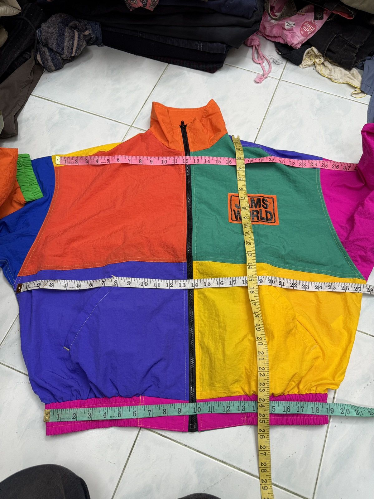 Jams World 🔥🔥🔥ARCHIVE VINTAGE JAMS WORLD COOUR BLOCK LIGHT JACKET Size US L / EU 52-54 / 3 - 15 Thumbnail