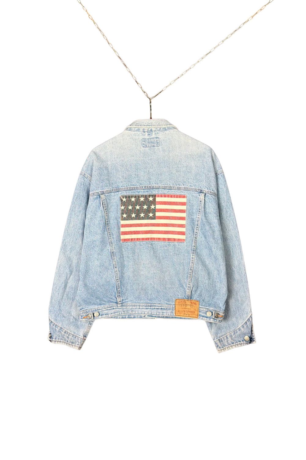 Polo Ralph Lauren 90s Polo Country RL American Flag Denim Trucker Jacket Size US L / EU 52-54 / 3 - 1 Thumbnail