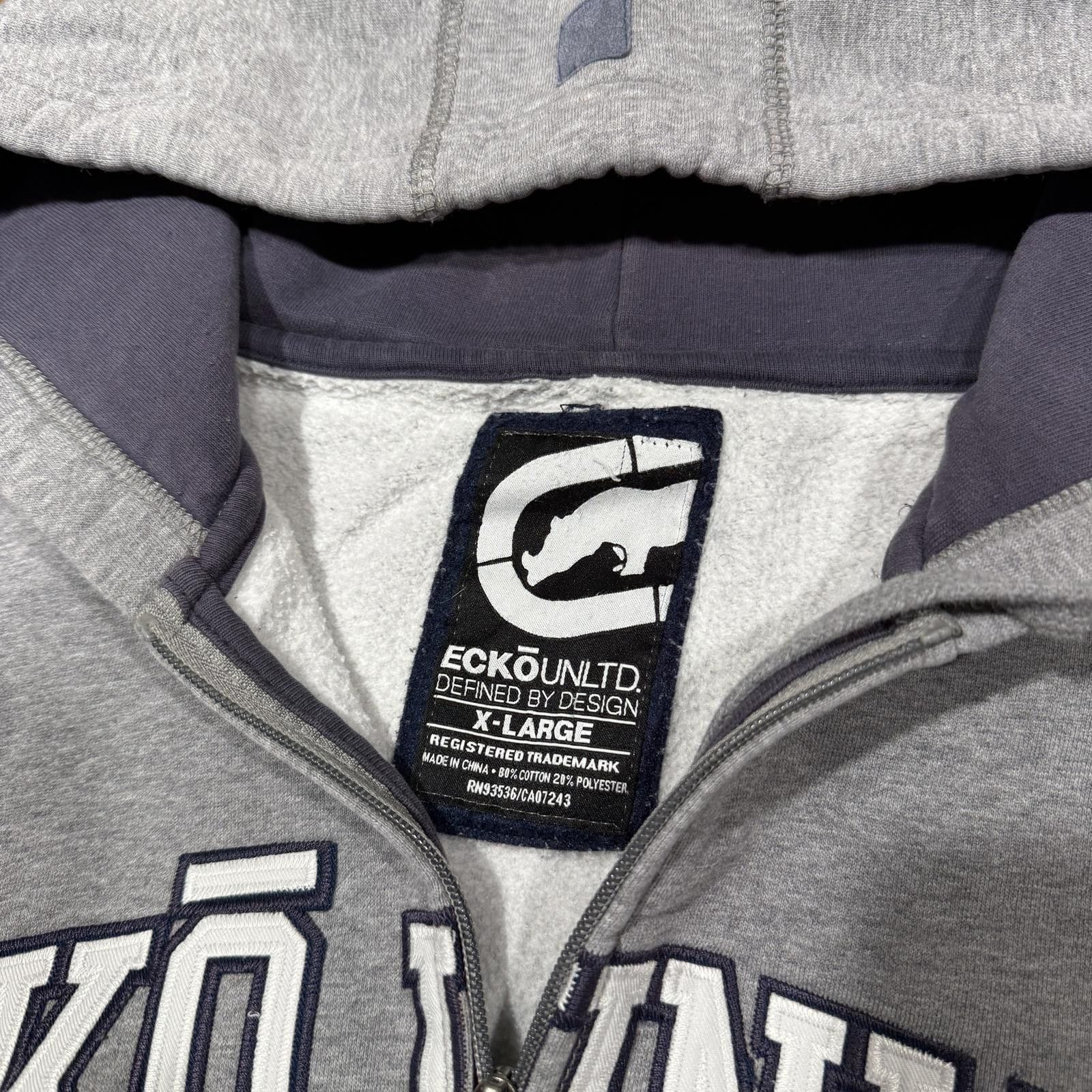 Ecko Unltd. Ecko Unltd. Company Rhino Logo Gray Y2K Zip-Up Hoodie Size US XL / EU 56 / 4 - 6 Thumbnail