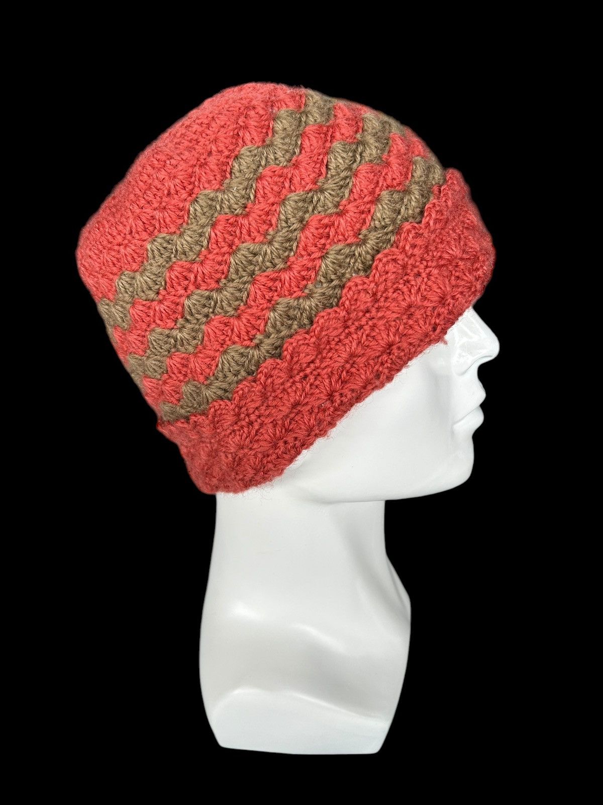 Japanese Brand × Kapital × Vintage Orange Crochet Knitted Handmade Beanie Hats Size ONE SIZE - 2 Thumbnail