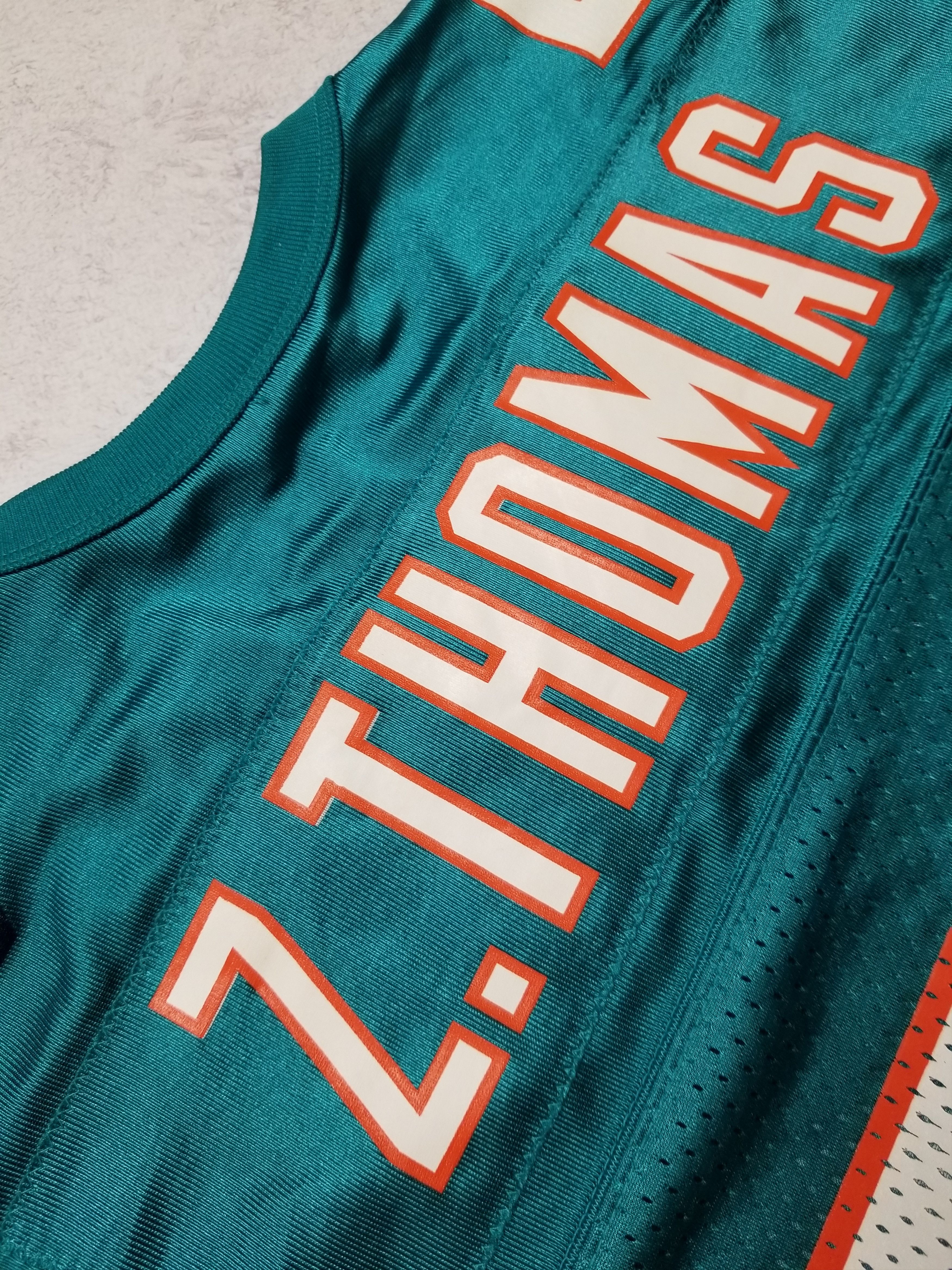 Nike VTG 90s Nike Zach Thomas Miami Dolphins NFL Teal Aqua Jersey Size US M / EU 48-50 / 2 - 7 Thumbnail
