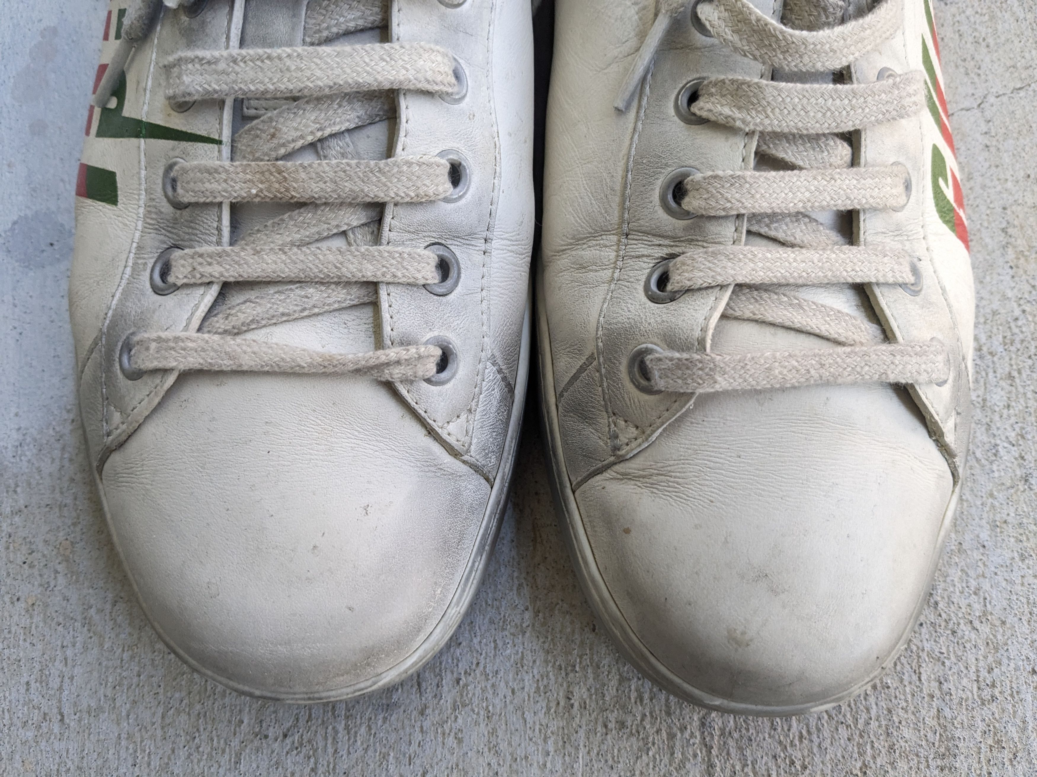 Gucci Gucci Ace Sneakers White 11 Distressed Low Tops Leather Size US 11 / EU 44 - 5 Thumbnail