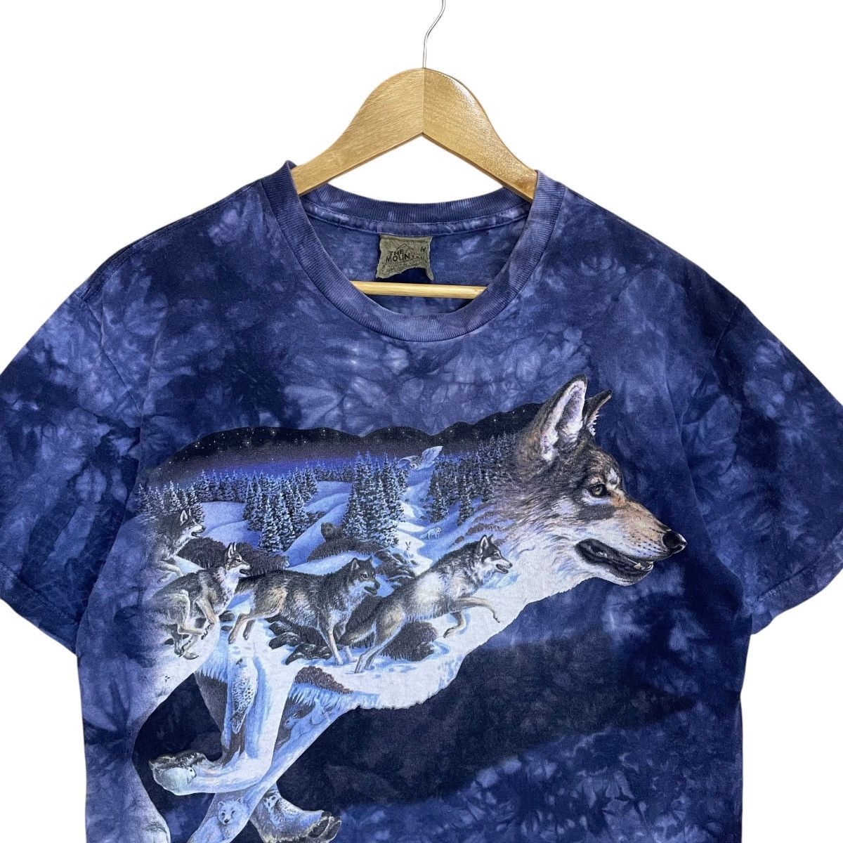 Japanese Brand × The Mountain × Vintage Vintage 90s The Mountain Wolf Pack Overprint Tee Size US M / EU 48-50 / 2 - 4 Thumbnail