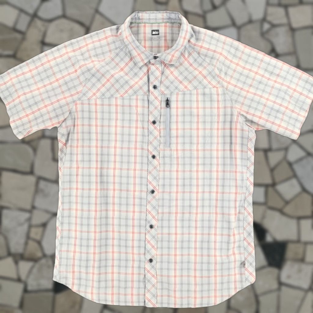 Vintage REI Snap Up Camp Cotton Blend Plaid Shirt Gray Men's L Size US L / EU 52-54 / 3 - 1 Thumbnail