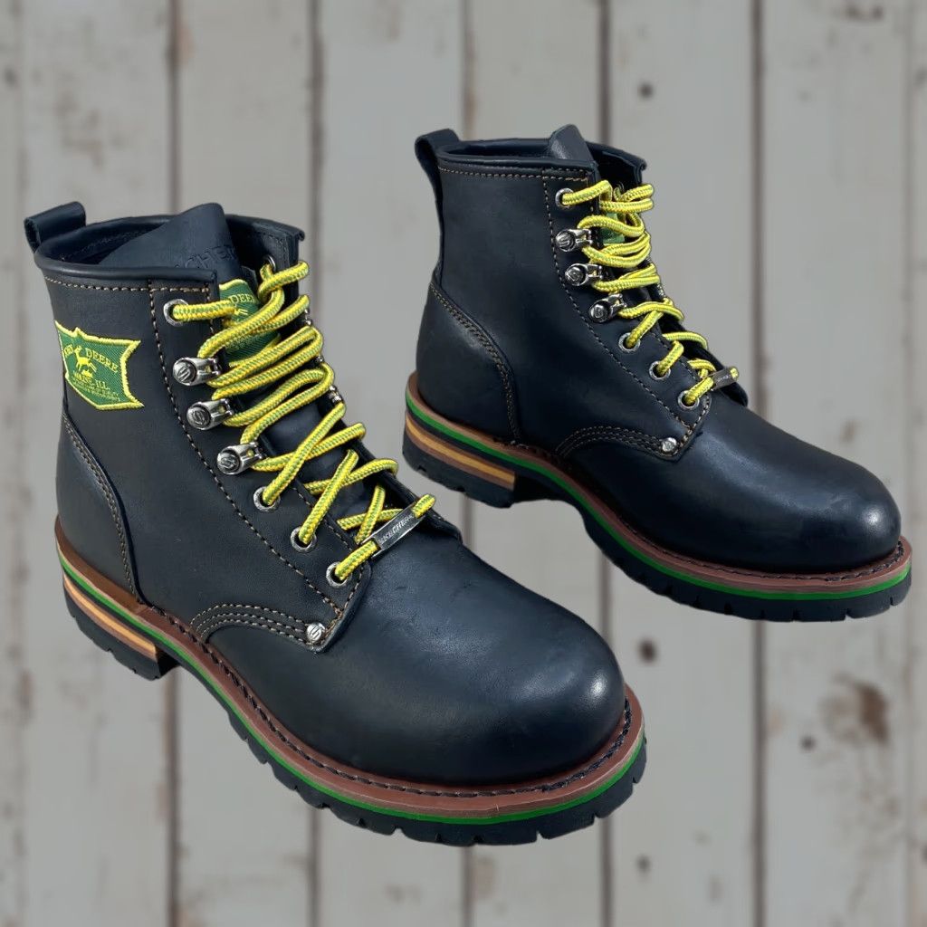 SKECHERS Skechers John Deere Mens 7 Black Leather Cascades Work Boots Lugged Soles NEW Size US 6 / EU 39 - 1 Thumbnail