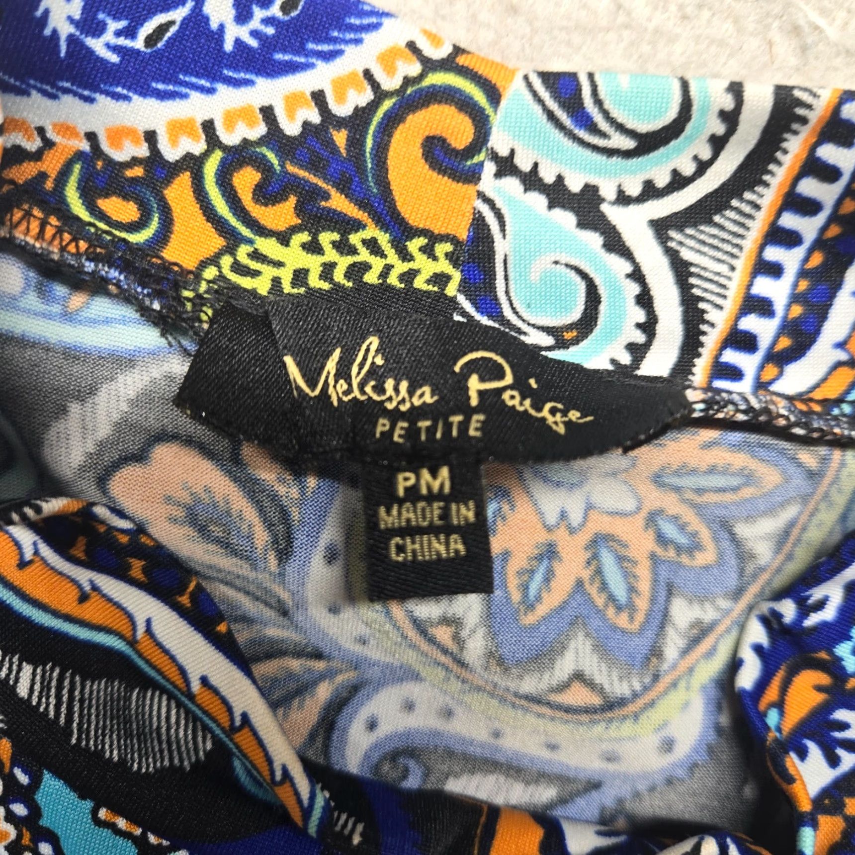 Melissa Melissa Paige Shirt Women PM Petite Tunic Colorful Paisley Long Sleeve Round Neck Size M / US 6-8 / IT 42-44 - 3 Thumbnail