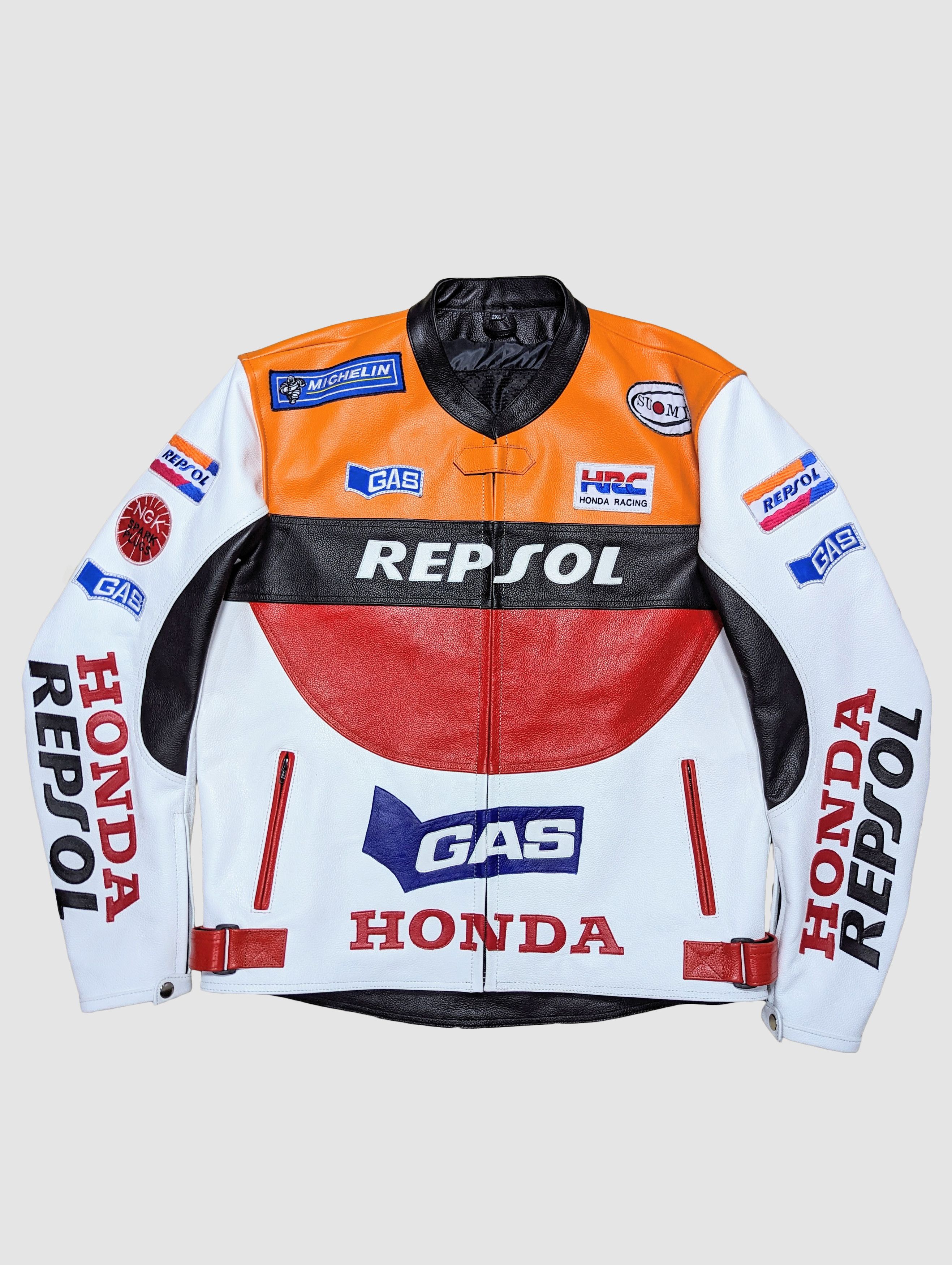 Genuine Leather 🔥Rare HONDA REPSOL racing leather jacket Size US XXL / EU 58 / 5 - 1 Thumbnail