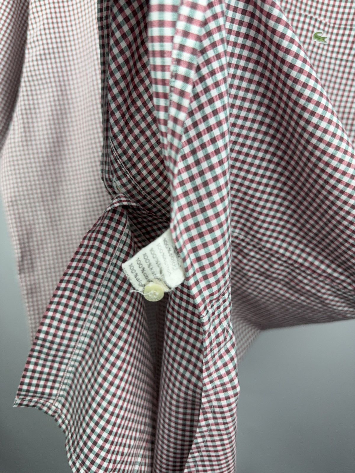 Designer × Lacoste × Vintage Lacoste Red Gingham Check Shirt Short Sleeve 100% Cotton Size US L / EU 52-54 / 3 - 5 Thumbnail