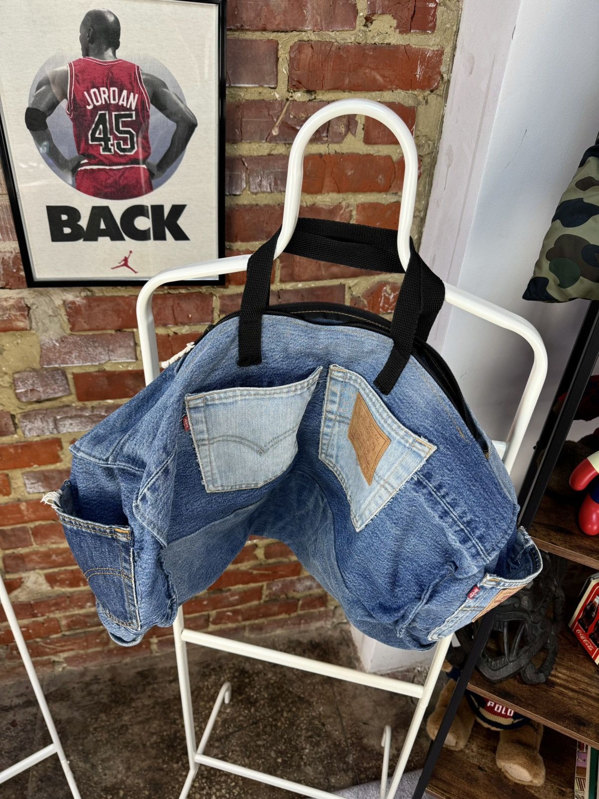Handmade × Levi's × Vintage LEVIS Custom Jeans Denim Bag Hand Made Size ONE SIZE - 9 Thumbnail