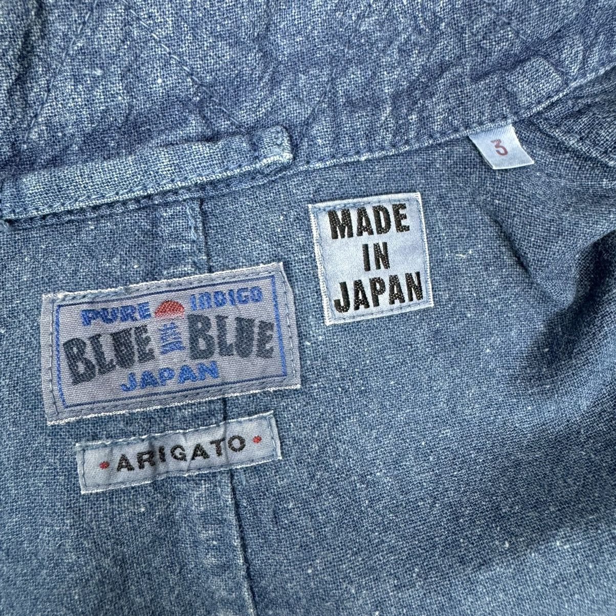 Blue Blue Japan 🔥BLUE BLUE ARIGATO INDIGO DENIM LONG BUTTON SHIRTS Size US L / EU 52-54 / 3 - 7 Thumbnail