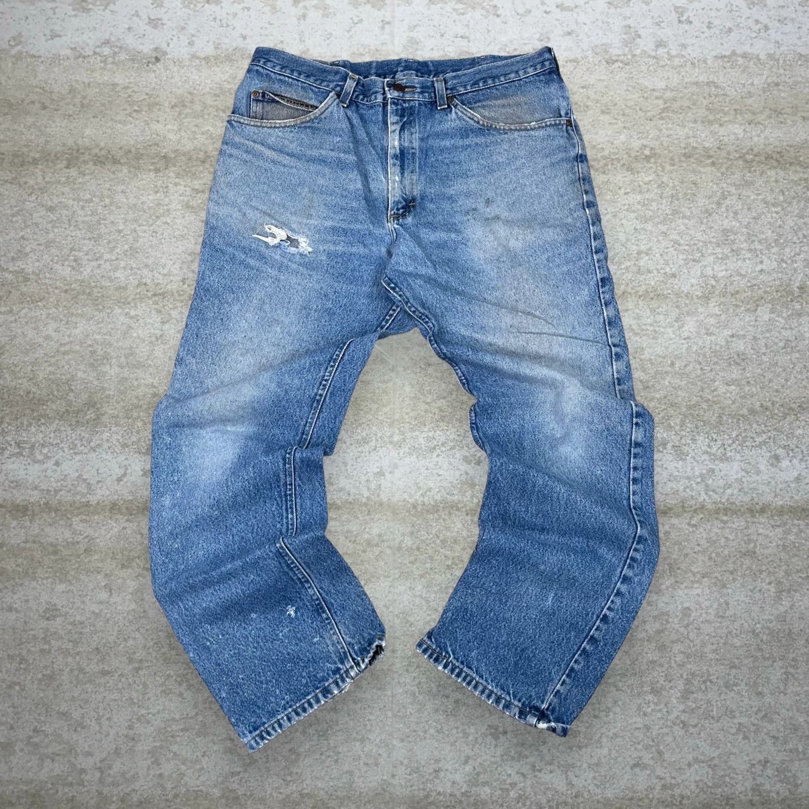 Lee Vintage 90s Lee MR Jeans 34x30 Regular Straight Medium Wash Size US 34 / EU 50 - 2 Thumbnail
