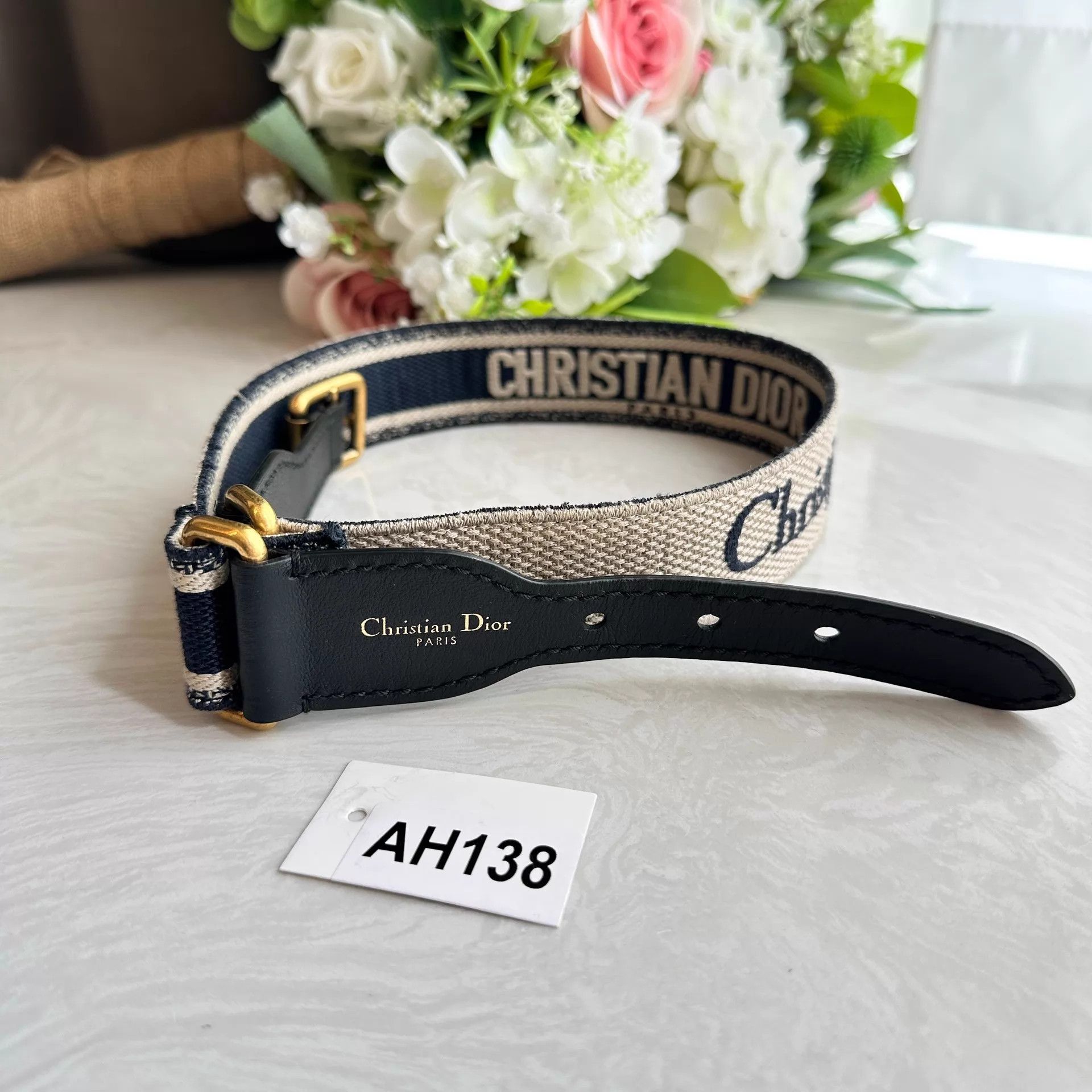 Christian Dior Monsieur Christian Dior Logo Waist Belt 82x3.5 AH138 Size ONE SIZE - 6 Thumbnail
