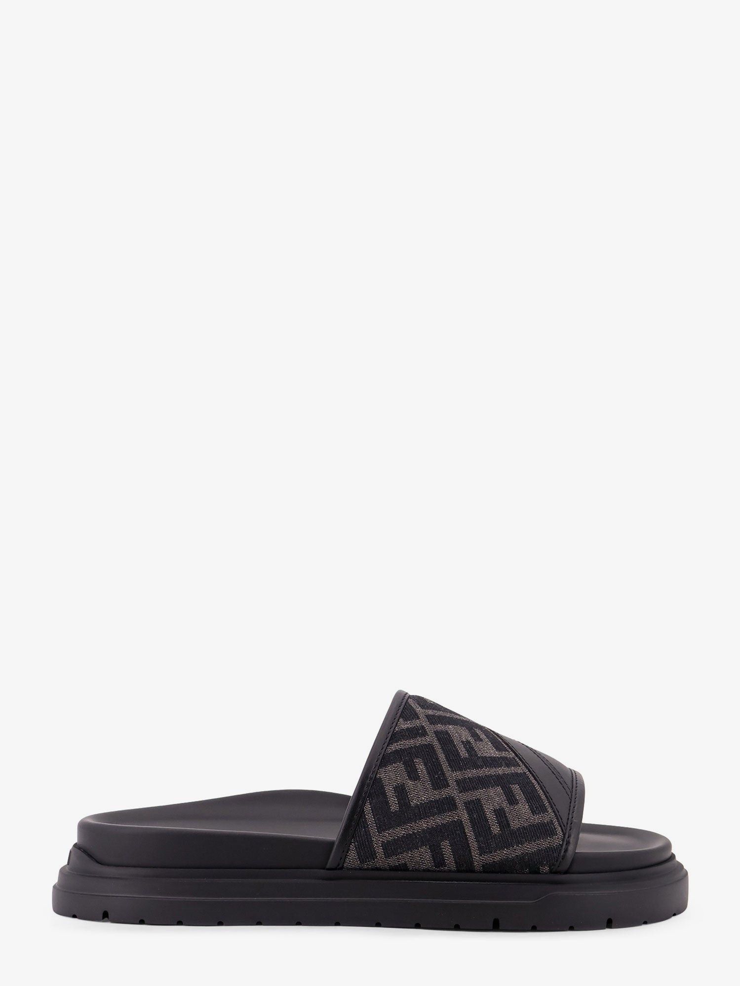 Fendi Low Leather Sandals With Ff Jacquard Insert Size US 8 / EU 41 - 1 Thumbnail