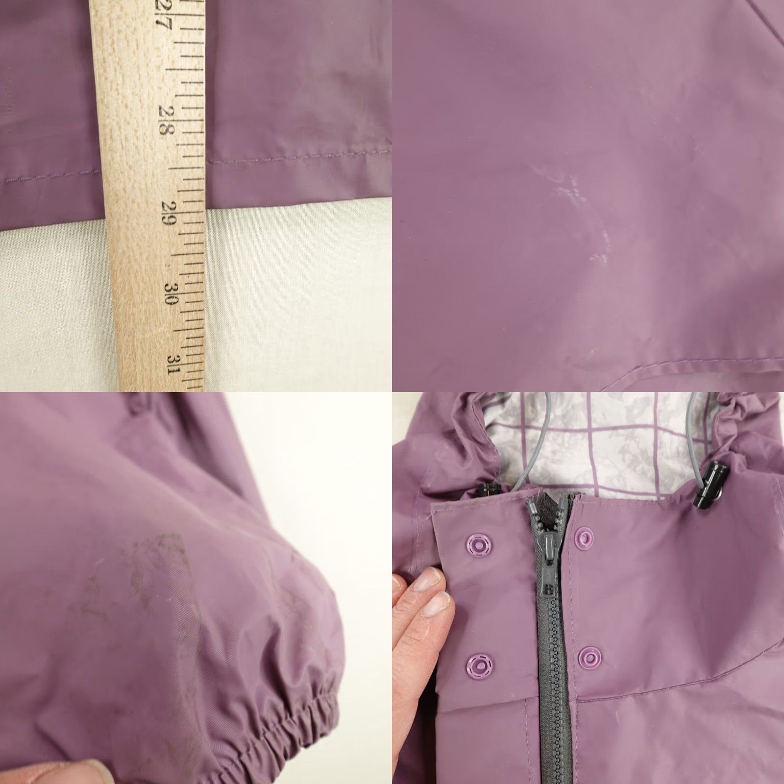 Vintage VINTAGE LL BEAN Jacket Women Small Purple Waterproof PVC Shell 90s Hooded Zip Pockets Womens Size S / US 4 / IT 40 - 8 Thumbnail