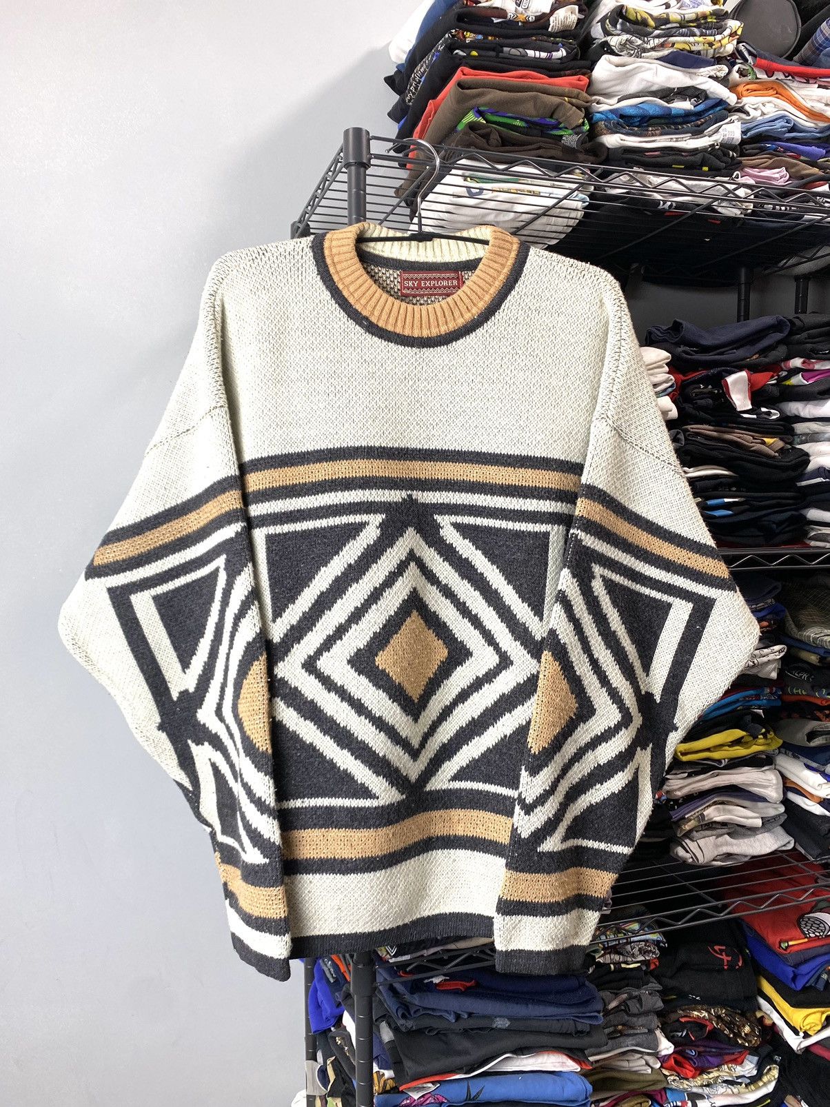 Rare! Vintage Full Knit All Over Logo Sweater Stussy Style
