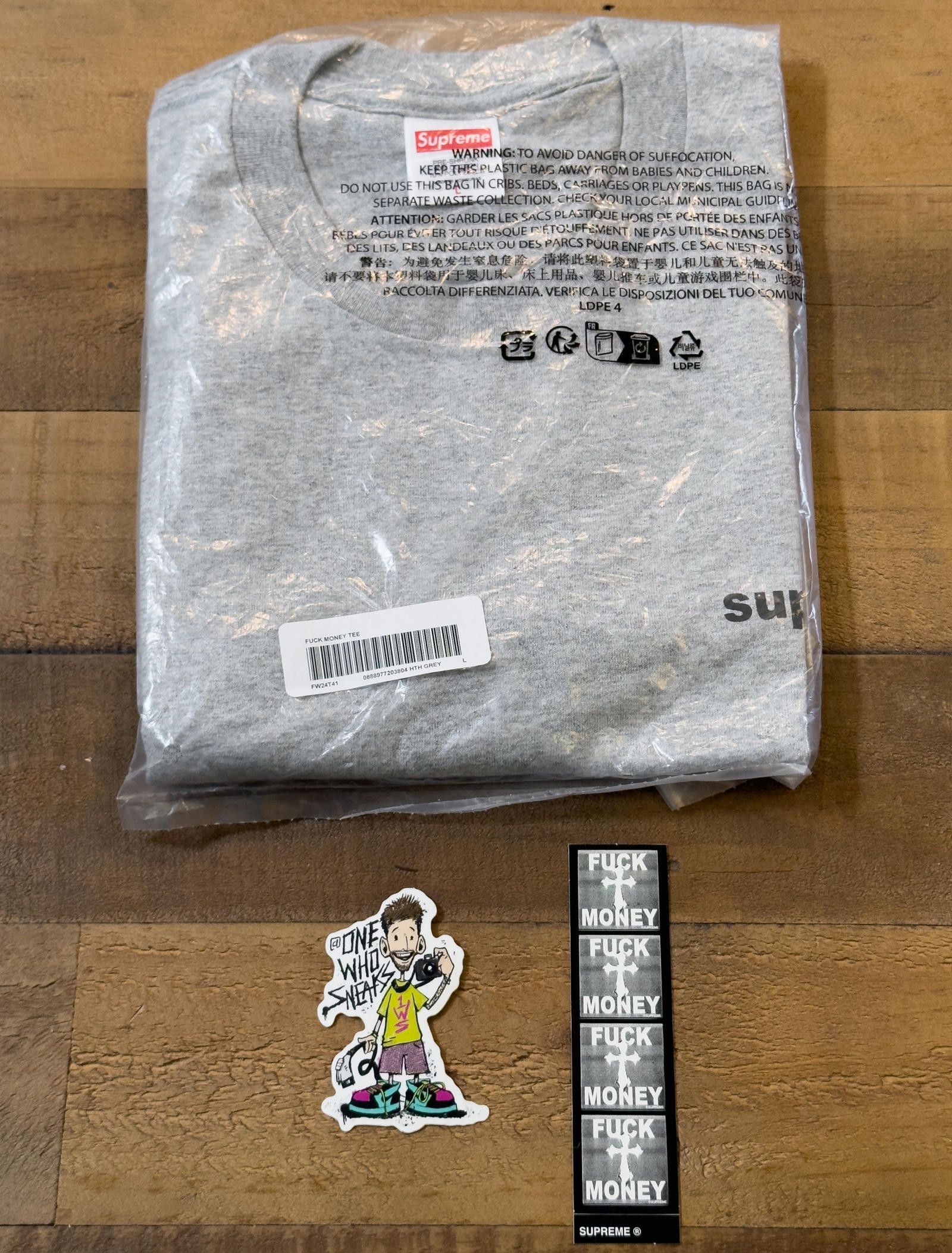 Supreme Fuck Money Tee (FW24) - $40