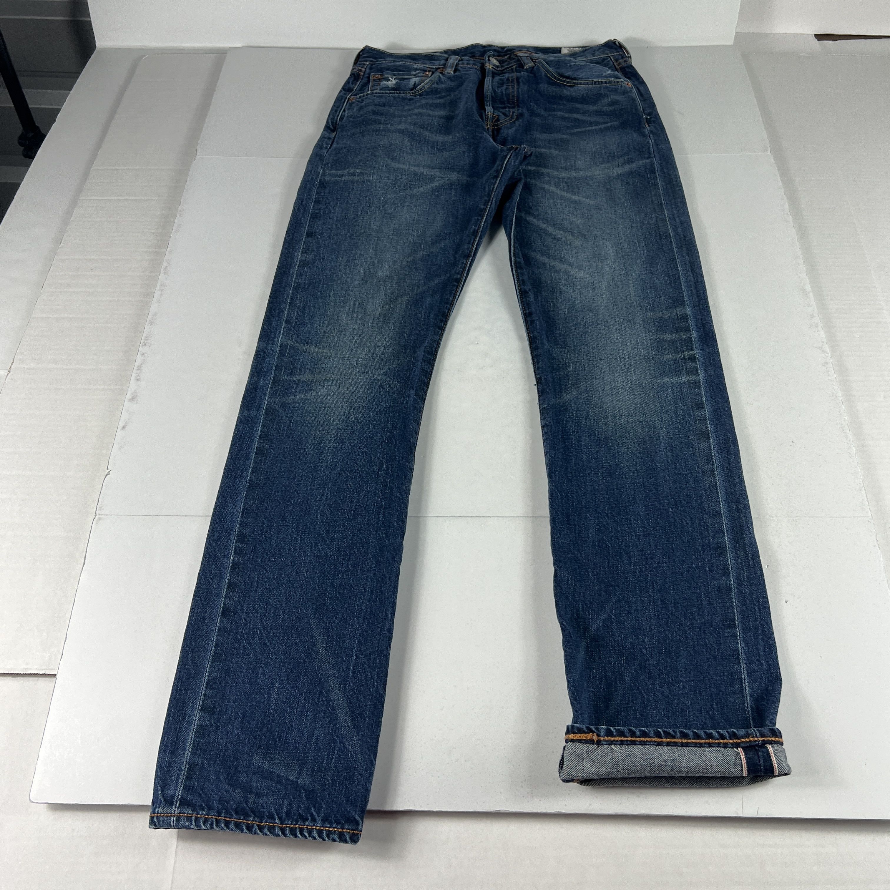 Levi's 501 Red Line Selvedge Jean Blue White Oak Cone Denim