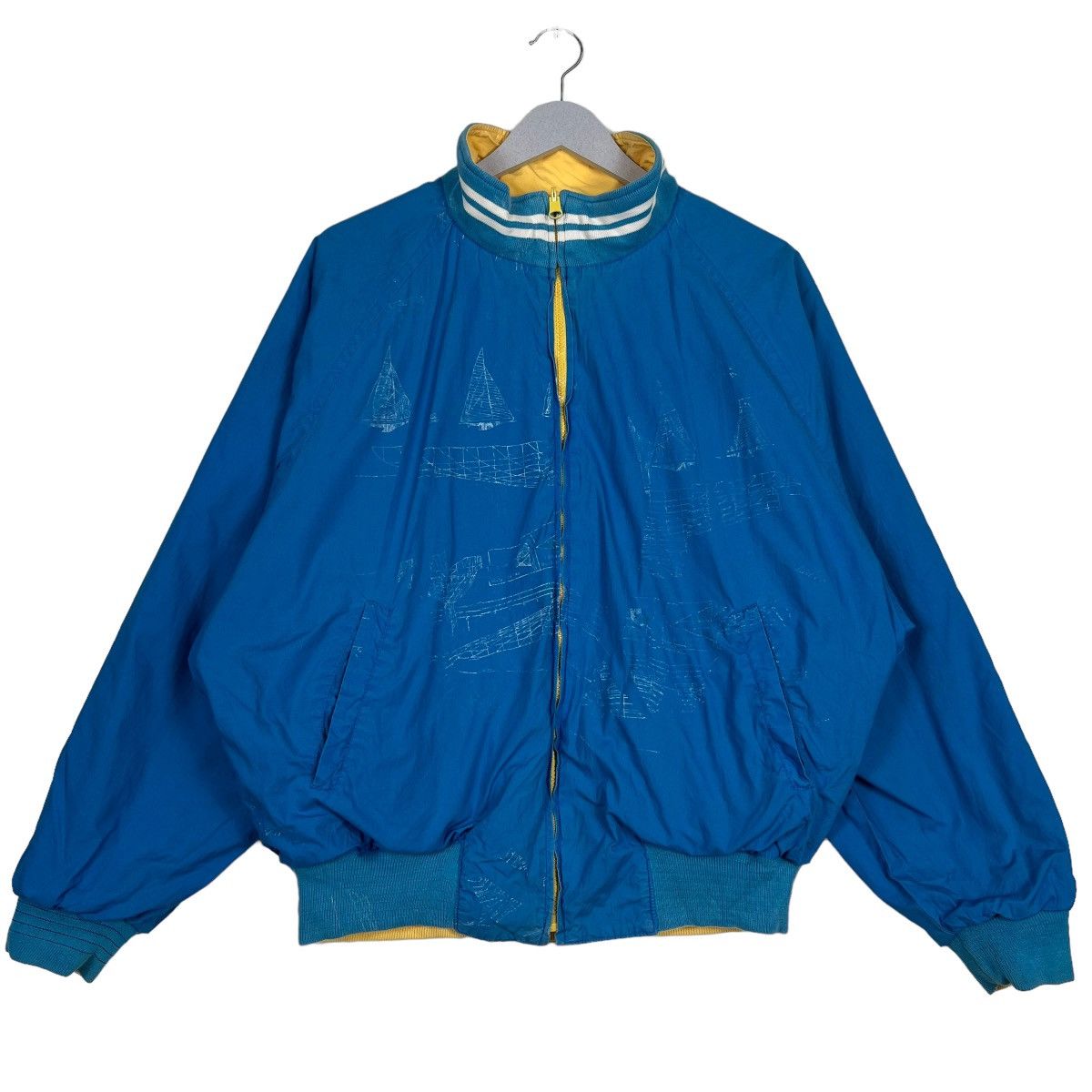 Mega Yacht × Nautica × Vintage 🔥 90s VINTAGE NAUTICA YACHT CLUB REVERSIBLE BOMBER JACKET Size US L / EU 52-54 / 3 - 3 Thumbnail