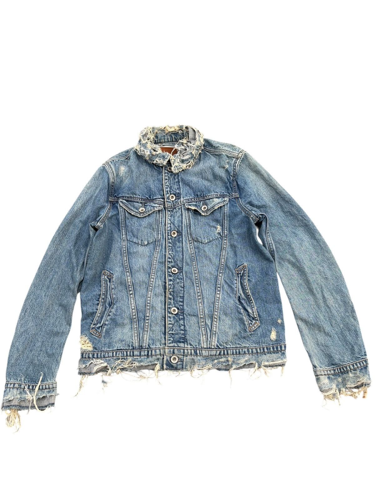 GOA RARE💥GOA NIMES SELVEDGE RUSTY PUNK DOSTRESSED DENIM JACKET Size US M / EU 48-50 / 2 - 3 Thumbnail