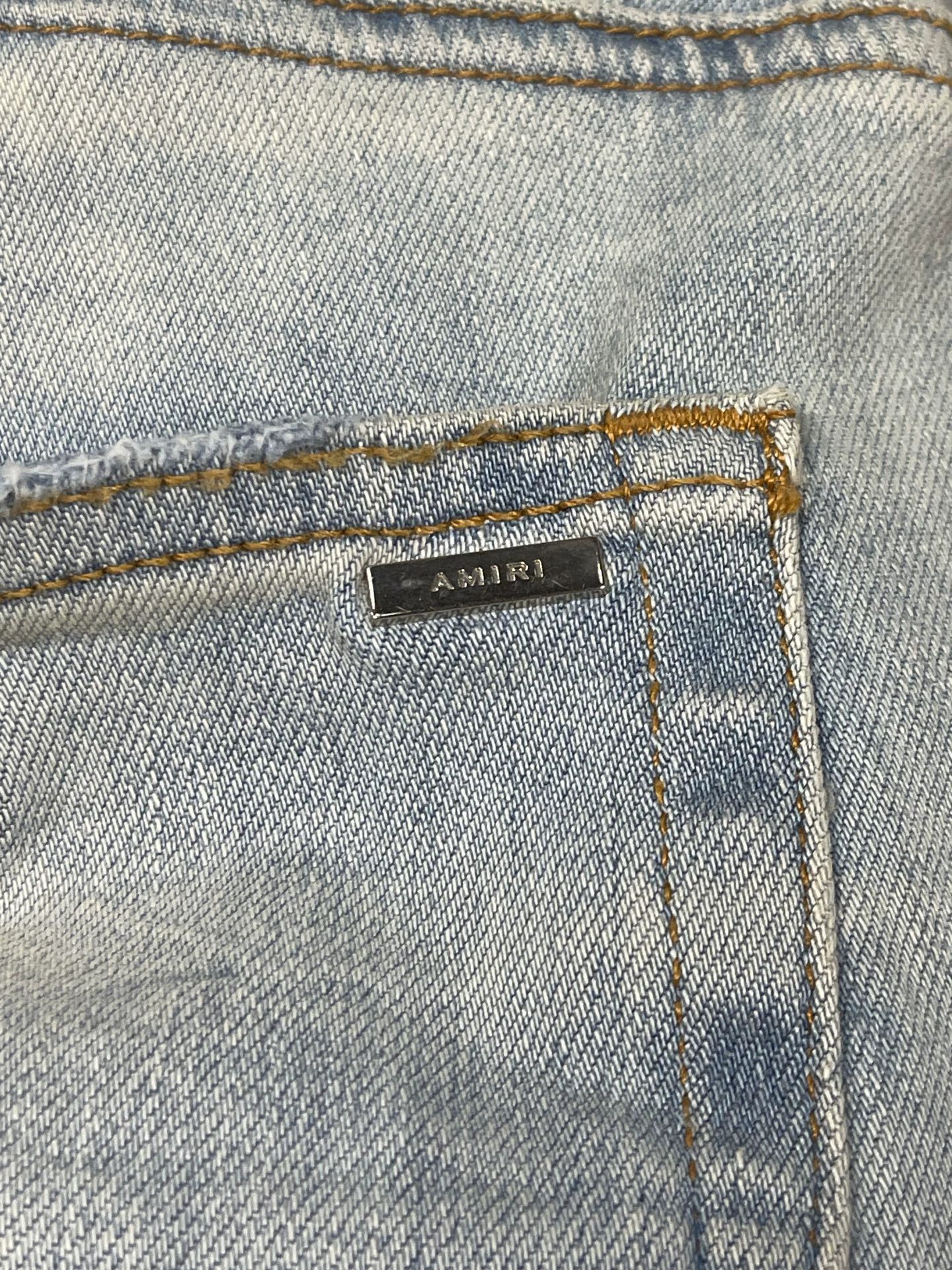 Amiri Amiri White Leather Paneled Jeans 31 99 New Size US 31 - 5 Thumbnail