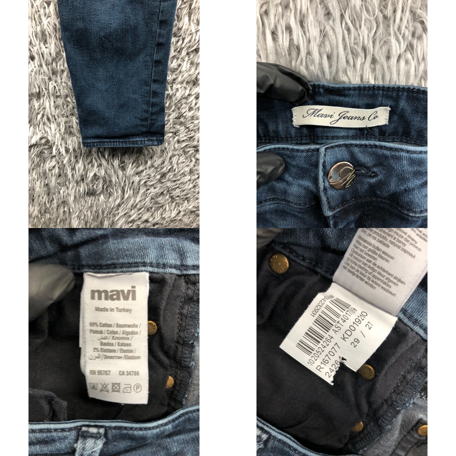 Mavi Mavi Jeans Skinny Waist 29 Blue Denim Mid Rise 5-Pocket Regular Inseam 27 Womens Jeans Style Classic Modern Size 29" - 8 Thumbnail