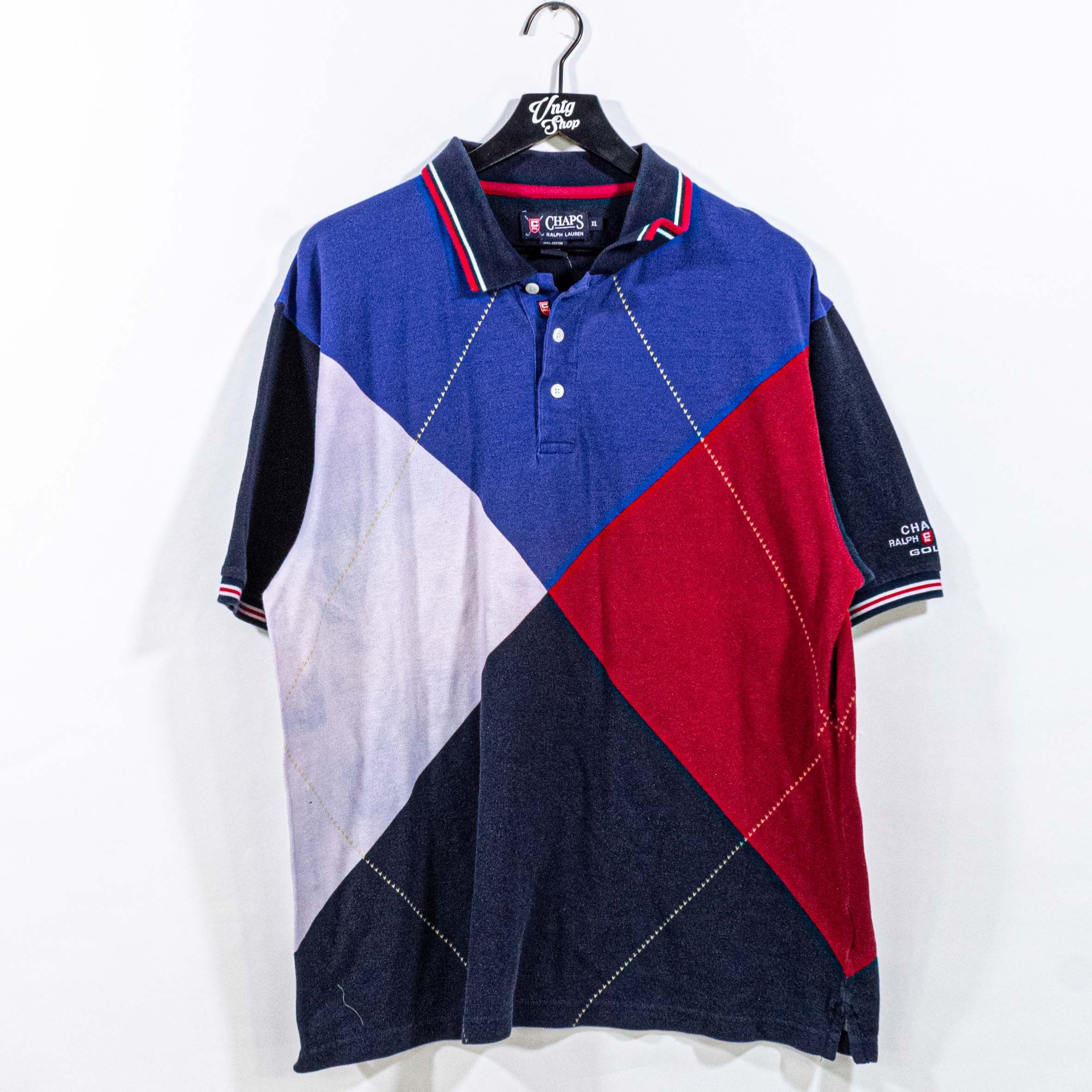Chaps Ralph Lauren Chaps Ralph Lauren Golf Polo Shirt Colorblock Distressed VTG Size US XL / EU 56 / 4 - 1 Thumbnail