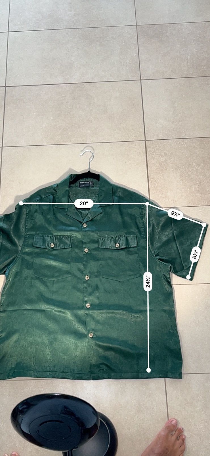 Asos ASOS Design Forest-Green Satin-Look Shirt Size US M / EU 48-50 / 2 - 3 Thumbnail
