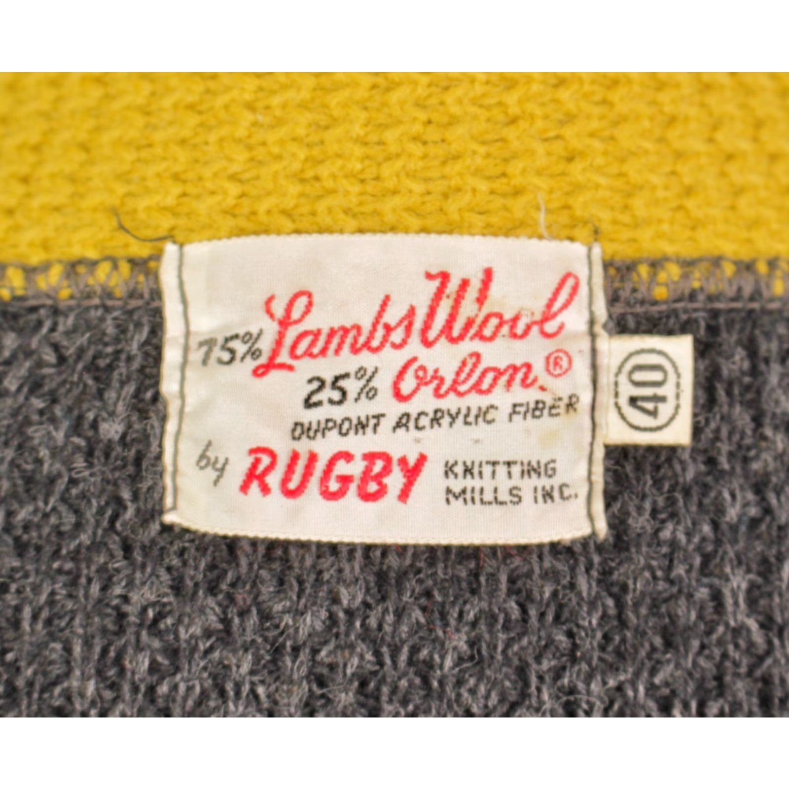Vintage VTG Sportswear Cardigan 60s Grey Yellow Size 38 1960s Wool Blend Men Mens Size US L / EU 52-54 / 3 - 4 Thumbnail