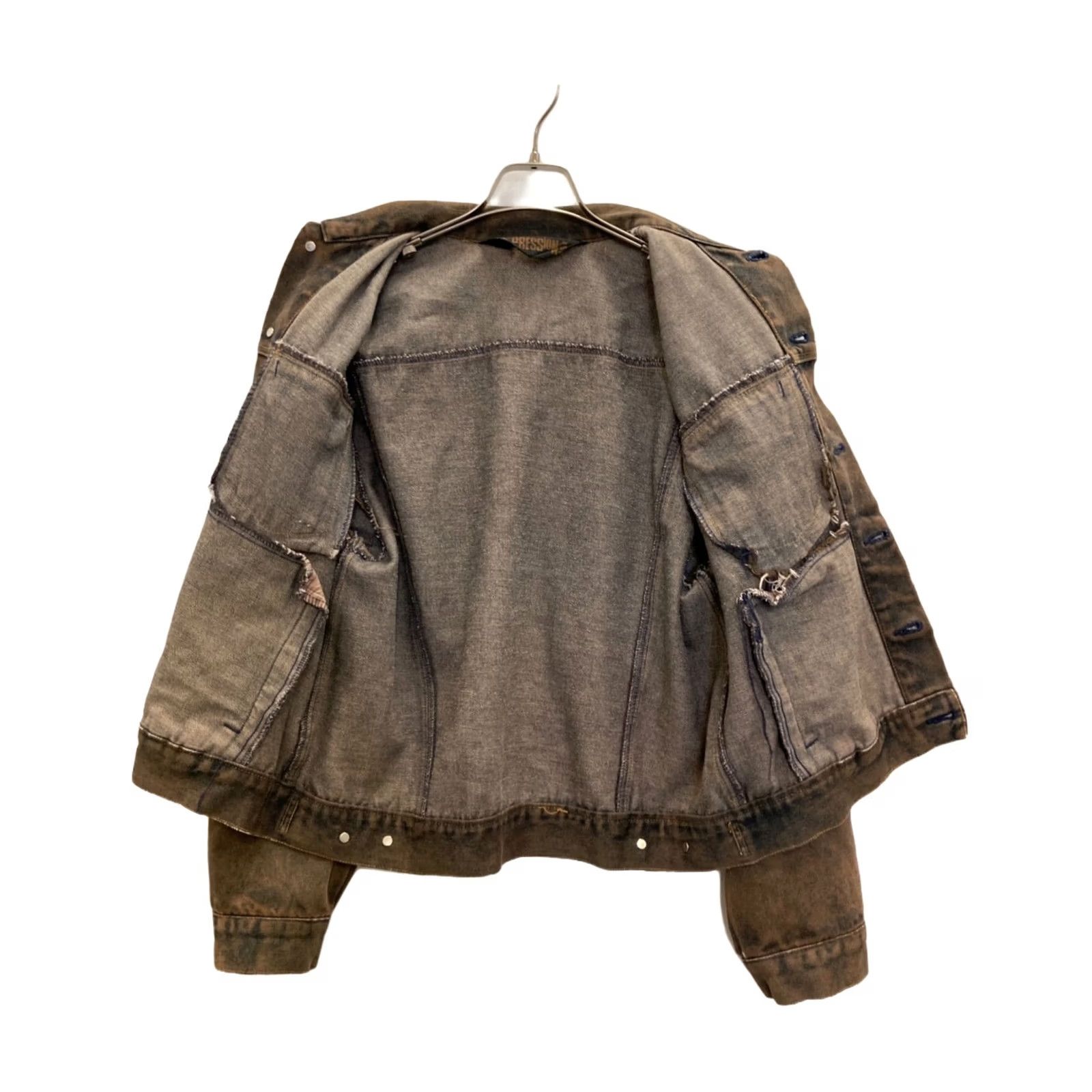 Vintage EXPRESSIONS Denim Jacket Men Size M Brown Jacket Size US M / EU 48-50 / 2 - 5 Thumbnail