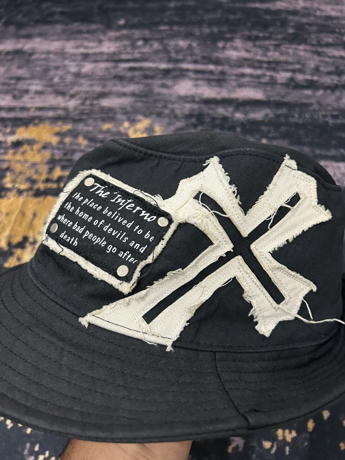 Japanese Brand The Inferno Porm Cross Bucket Hat Size ONE SIZE - 3 Thumbnail