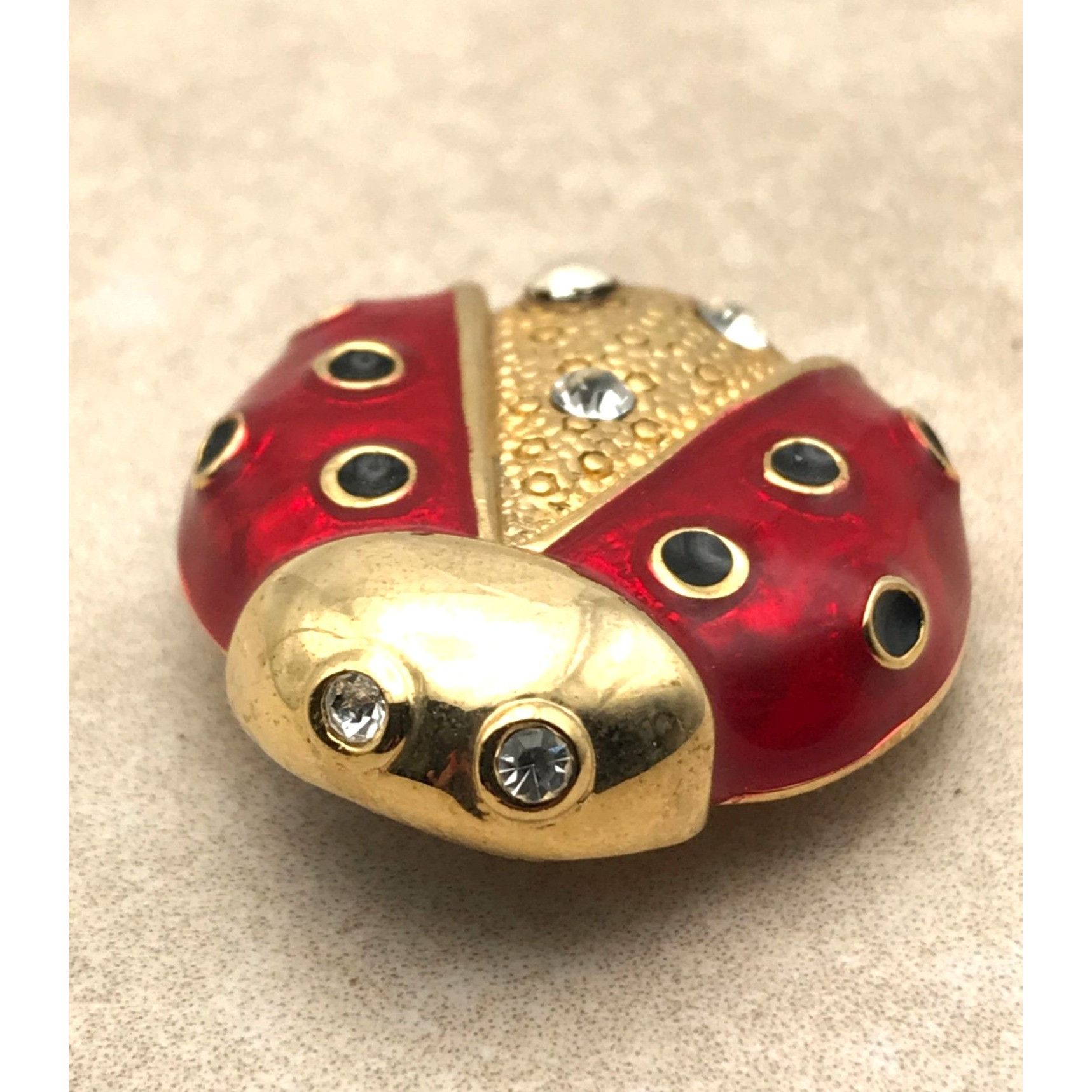 Vintage Vintage Lady Bug Ladybug Brooch signed AAI Scarf Red Bla Size ONE SIZE - 7 Thumbnail