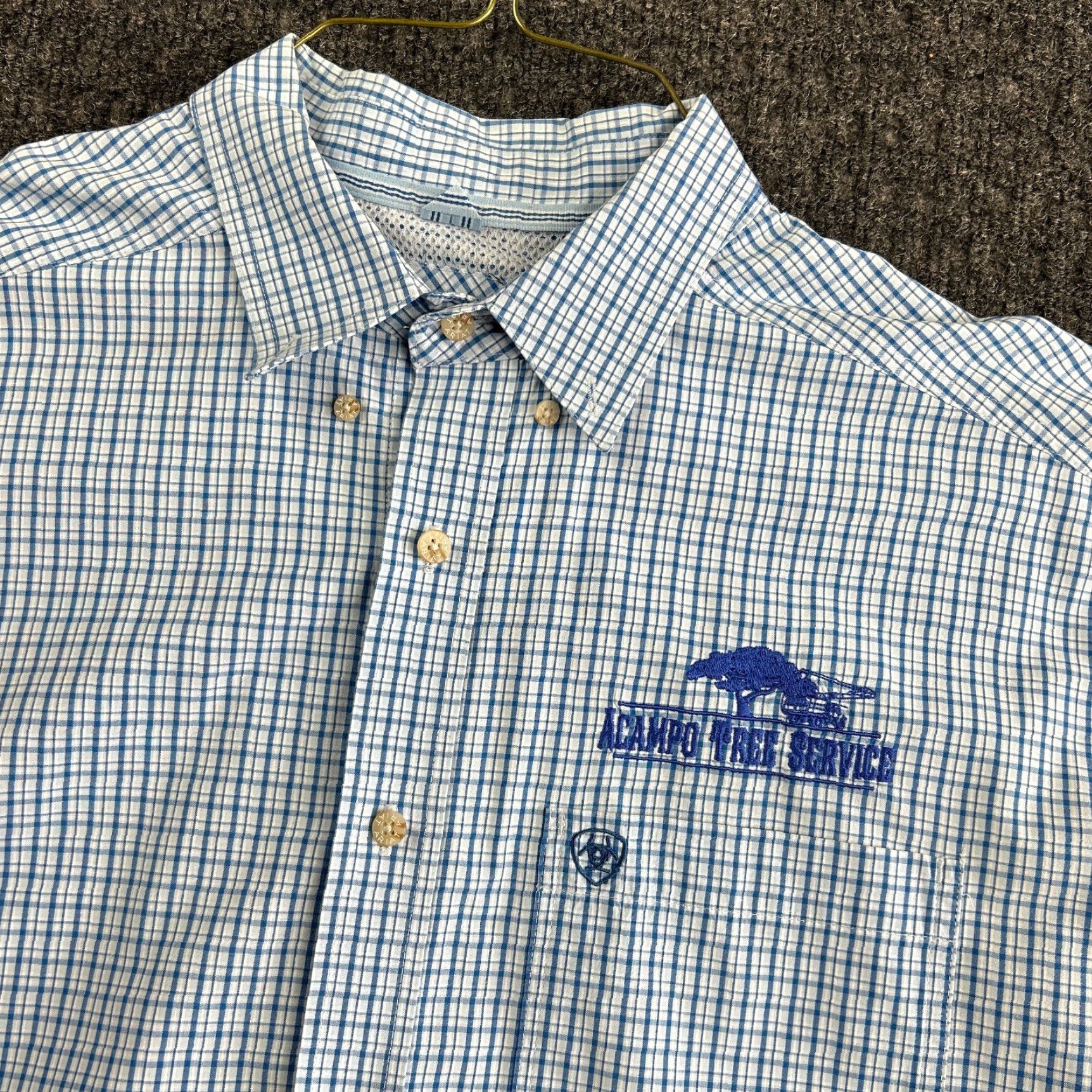 Ariat Ariat Pro Series XL Blue Plaid Long Sleeve Button-Up Shirt Workwear Cowboy Rodeo Mens Size US XL / EU 56 / 4 - 2 Thumbnail