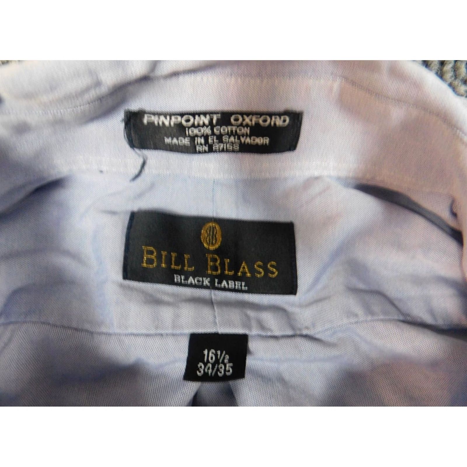 Bill Blass Bill Blass Mens Shirt Dress Shirt 16.5 Blue Oxford Button Down Regular Collar-Down Barrel Cuff Cotton Knit Non-Iron Modern Size US XL / EU 56 / 4 - 7 Thumbnail
