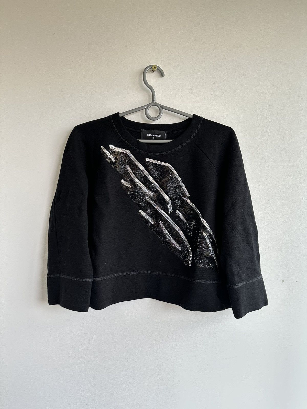 Dsquared2 DSQUARED2 Sequined Detail Viscose Black Sweatshirt Women's M Size M / US 6-8 / IT 42-44 - 1 Thumbnail