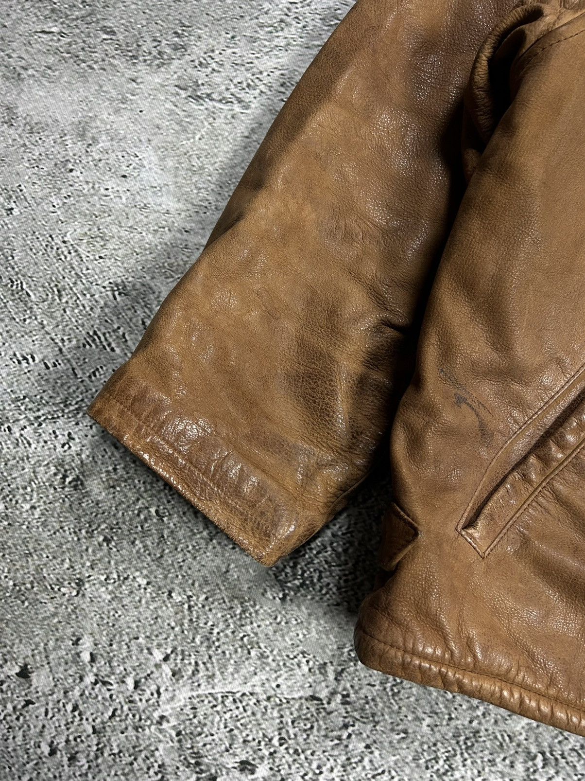 Vintage Vintage Leather Jacket Wool Lining Viscose Brown FourX Size US L / EU 52-54 / 3 - 4 Thumbnail