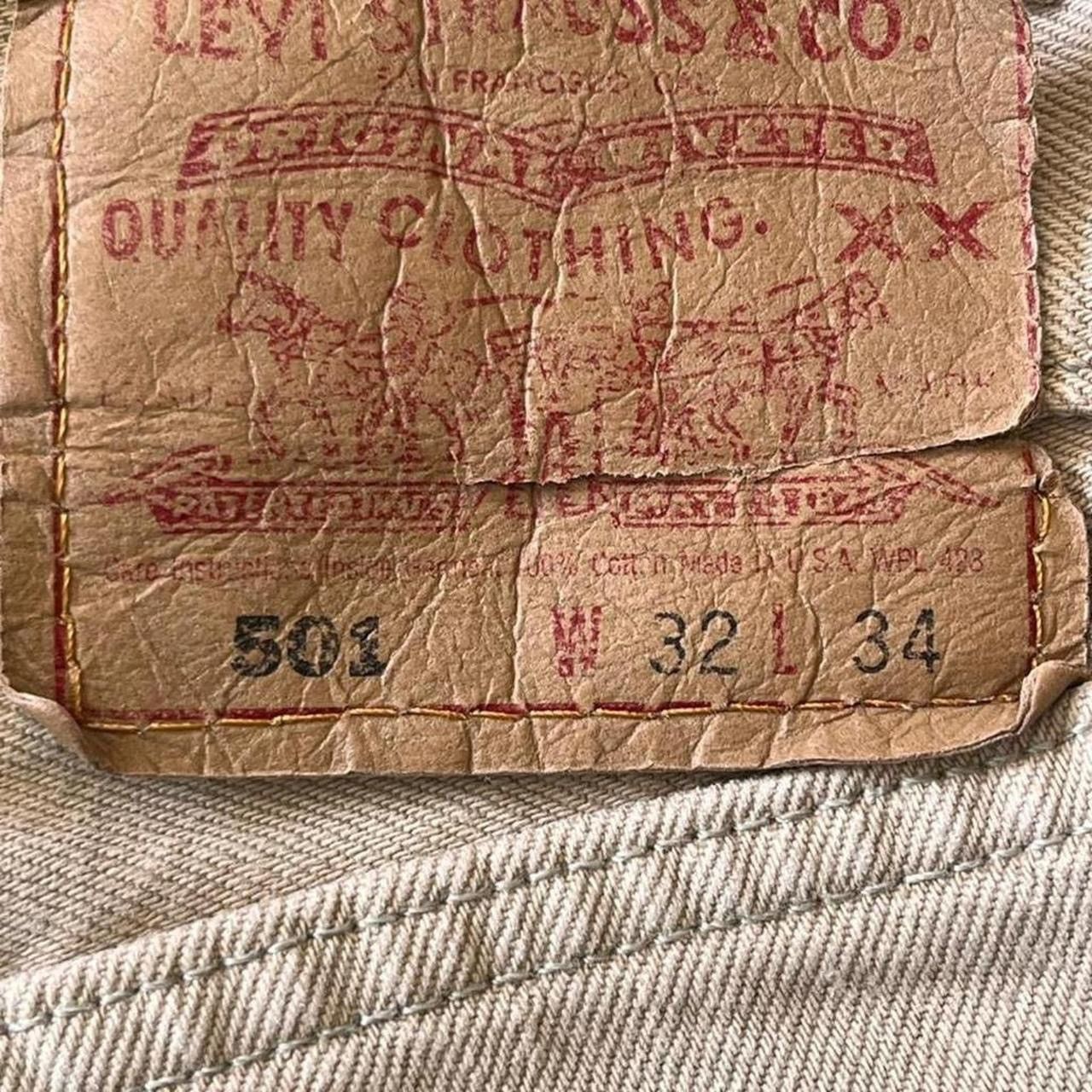 Levi's Vintage Levi’s 100% rigid cotton 501s Desert Khaki size~ 32 Size US 33 - 6 Thumbnail