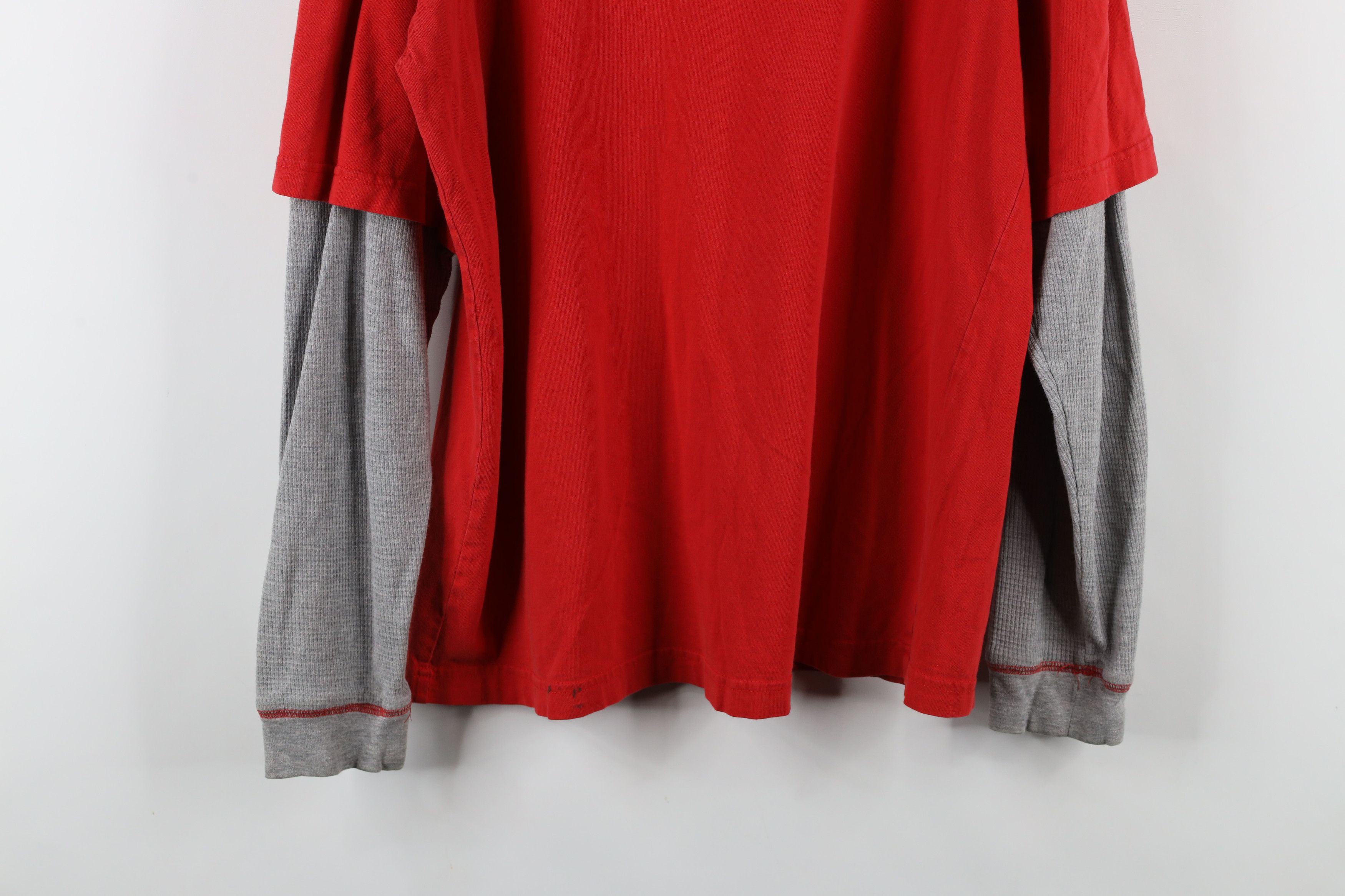 Vintage Vintage University Football Layered Thermal Knit T-Shirt Red Size US M / EU 48-50 / 2 - 12 Thumbnail