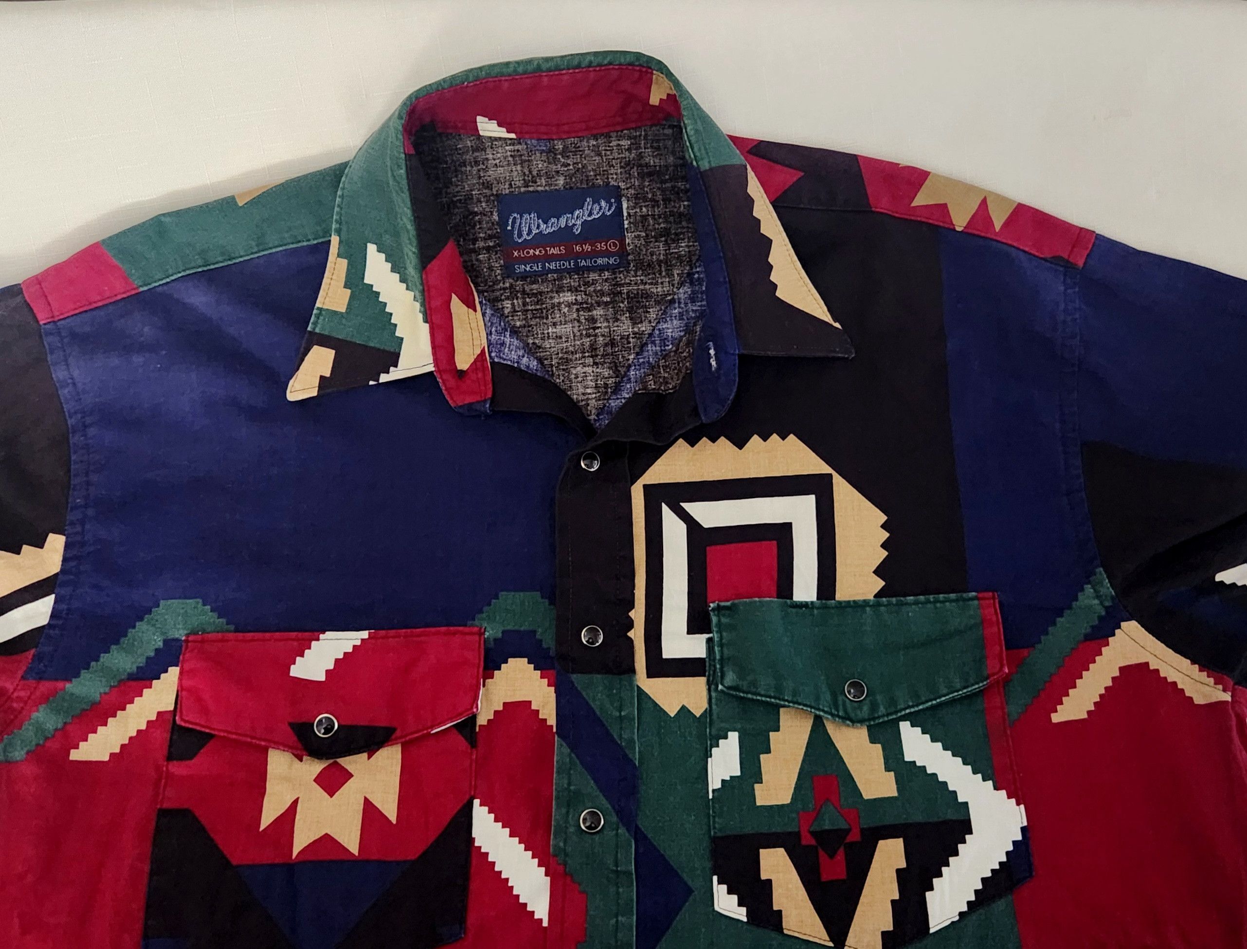 Vintage × Wrangler Wrangler Vintage Western Navajo Aztec Southwestern SZ Large Size US L / EU 52-54 / 3 - 6 Thumbnail