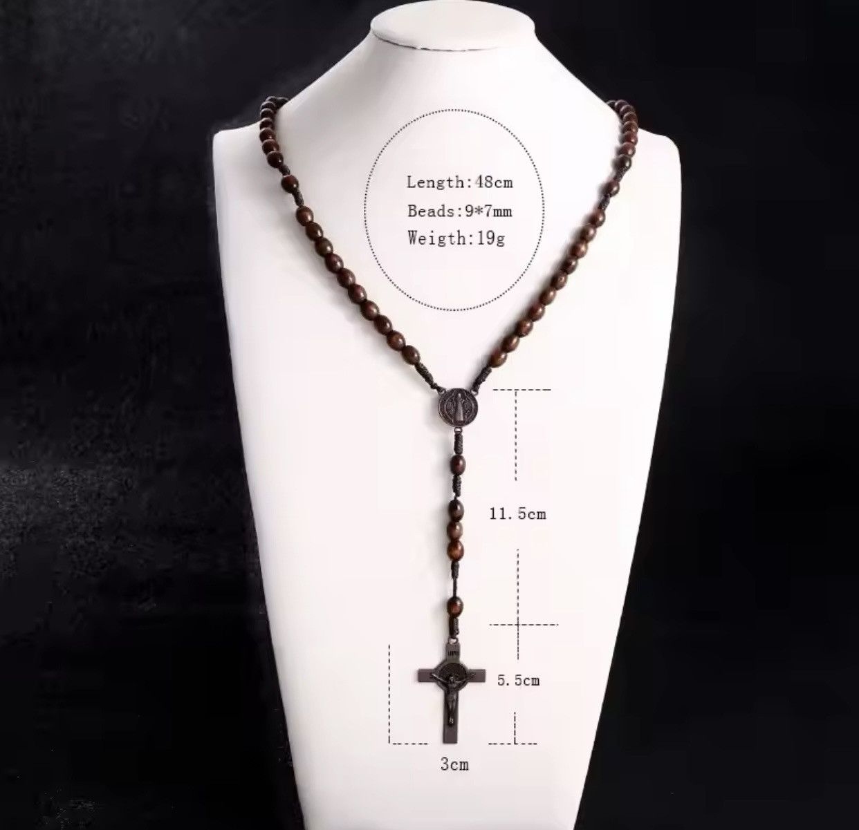 Jewelry Saint Benedict Rosary Necklace Chain Catholic Church Jesus Size ONE SIZE - 6 Thumbnail