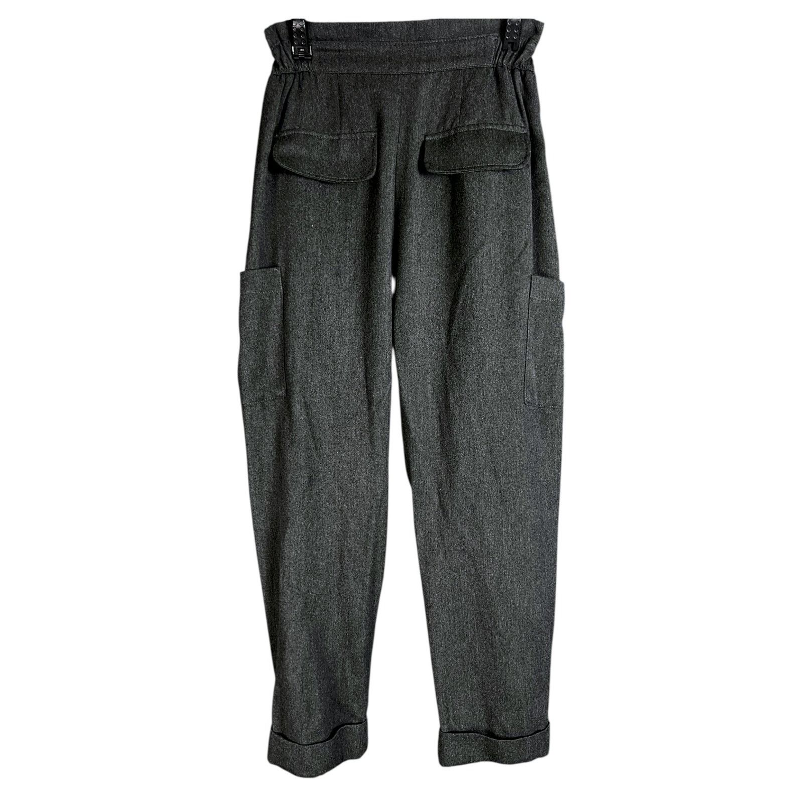 Zara Zara Womens 4 Dark Gray Pleated Gathered Utility Cargo Pants Size 27" / US 4 / IT 40 - 2 Thumbnail