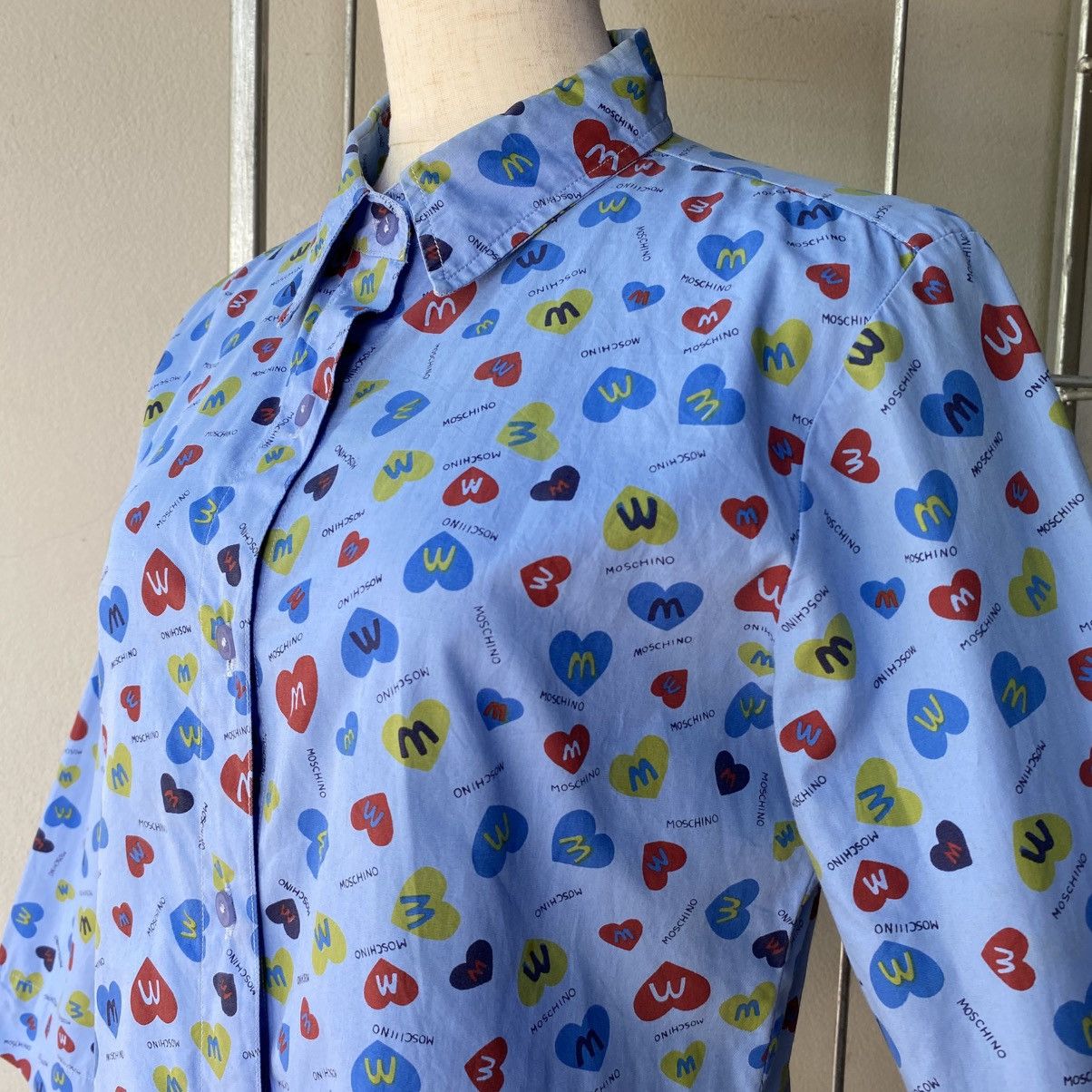 Moschino MOSCHINO Blue M&M Print Shirt Size L / US 10 / IT 46 - 4 Thumbnail