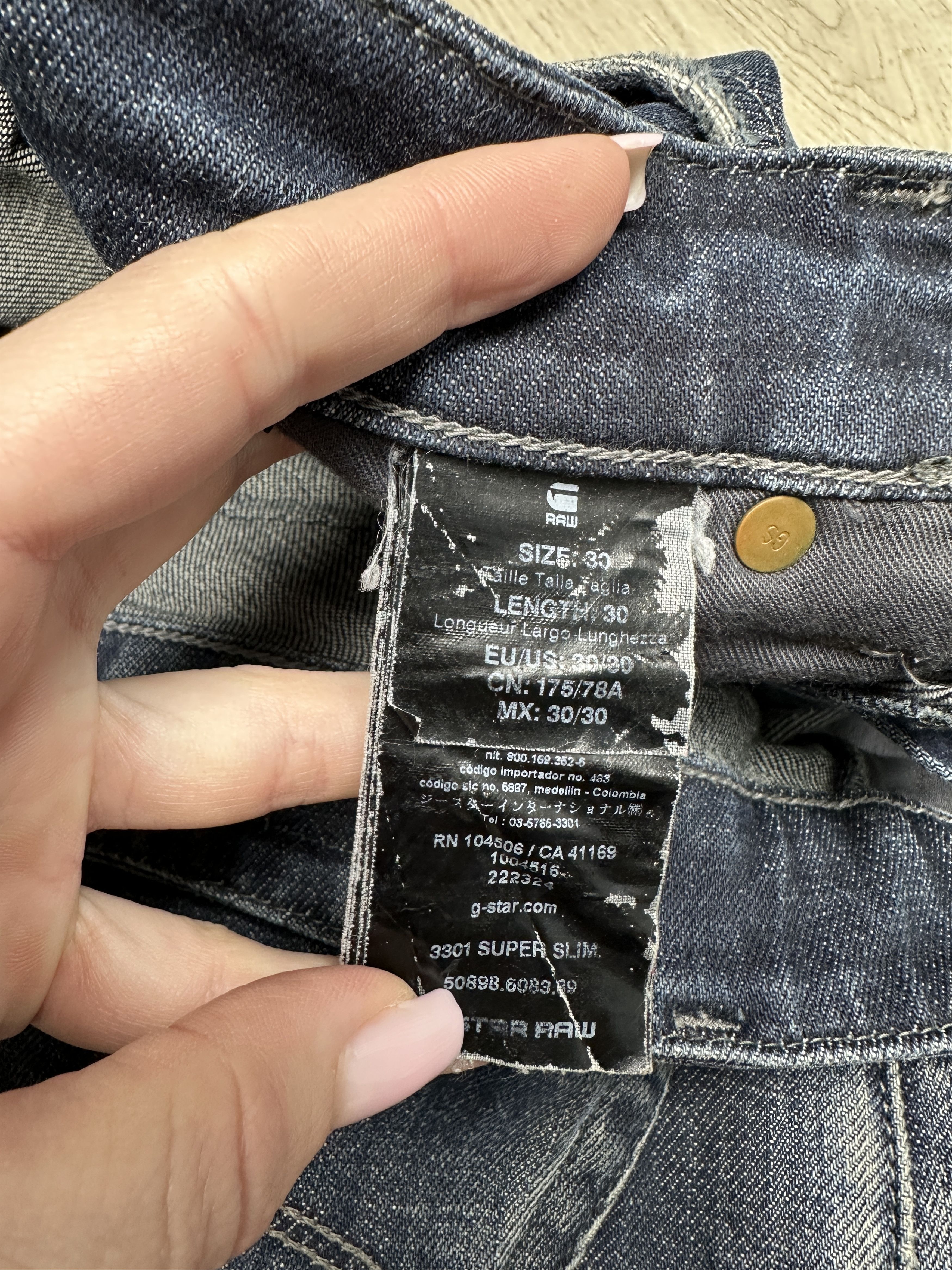 G-Star G Star Raw 3301 Vintage Mens Super Slim Denim Pants Jeans Size US 30 / EU 46 - 5 Thumbnail